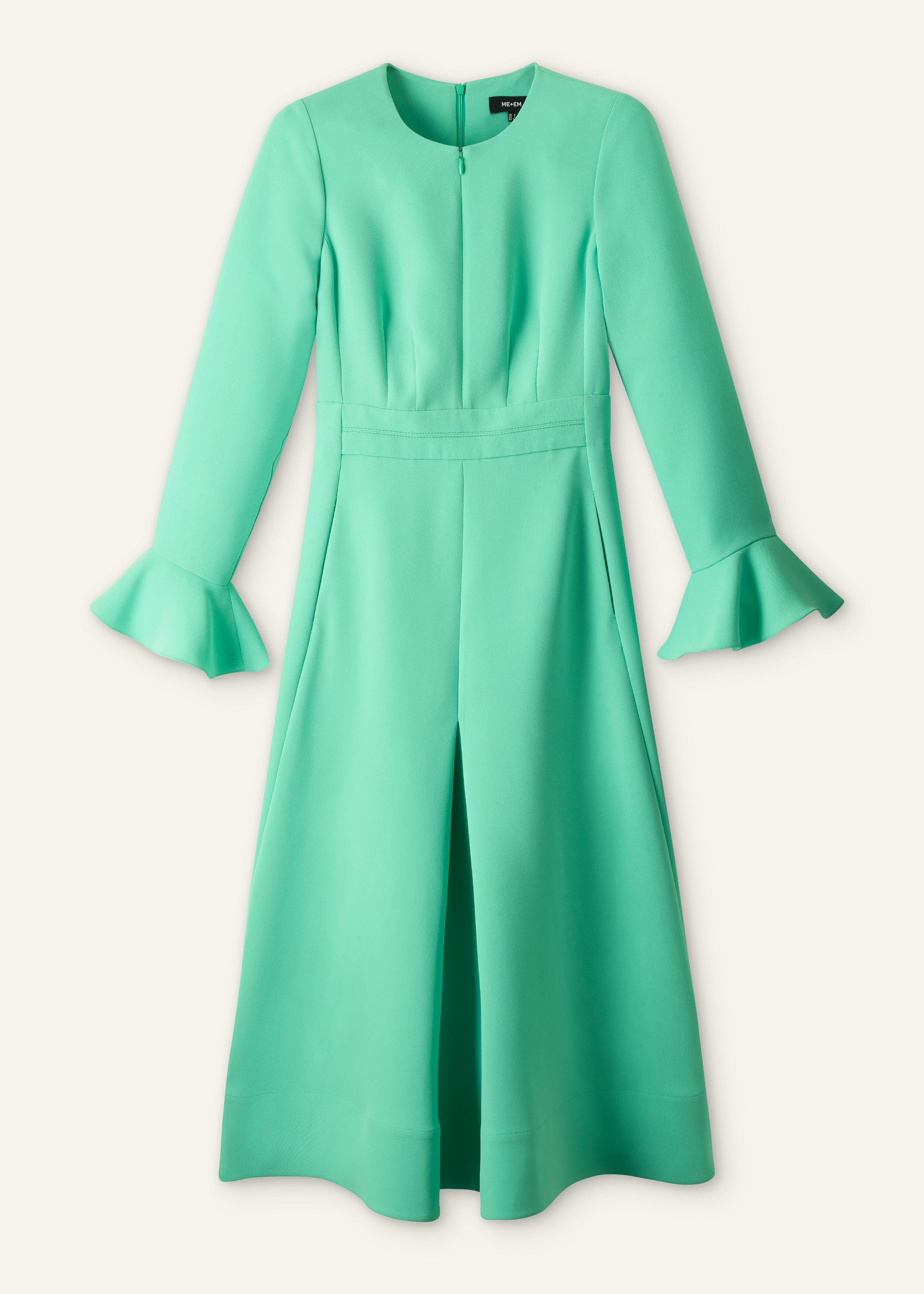 ME+EM Fluid Crepe Elegant Midi Dress in Green | Lyst ME+EM Fluid Crepe Elegant Midi Dress in Green | Lyst