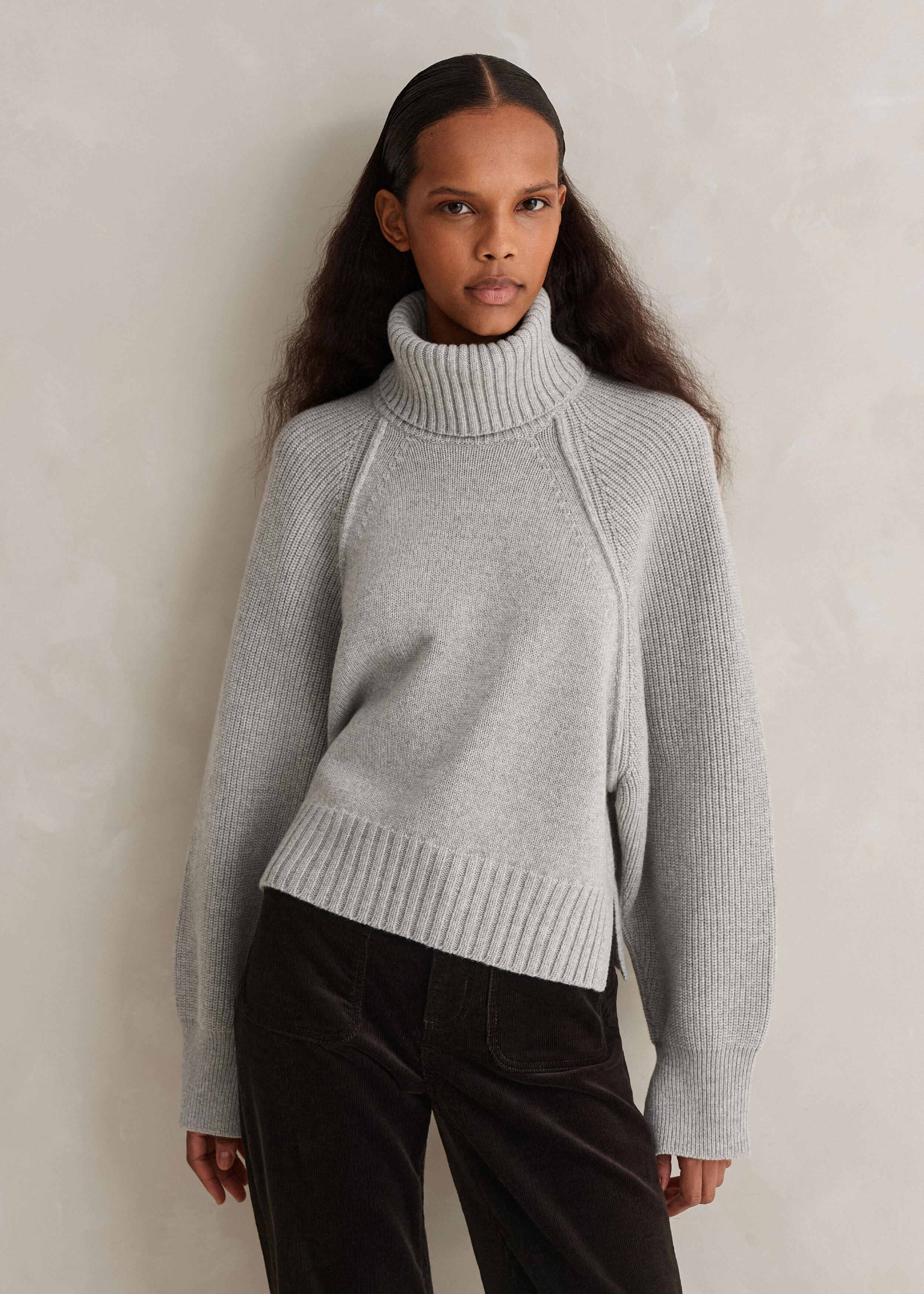 Cashmere crop mockneck store