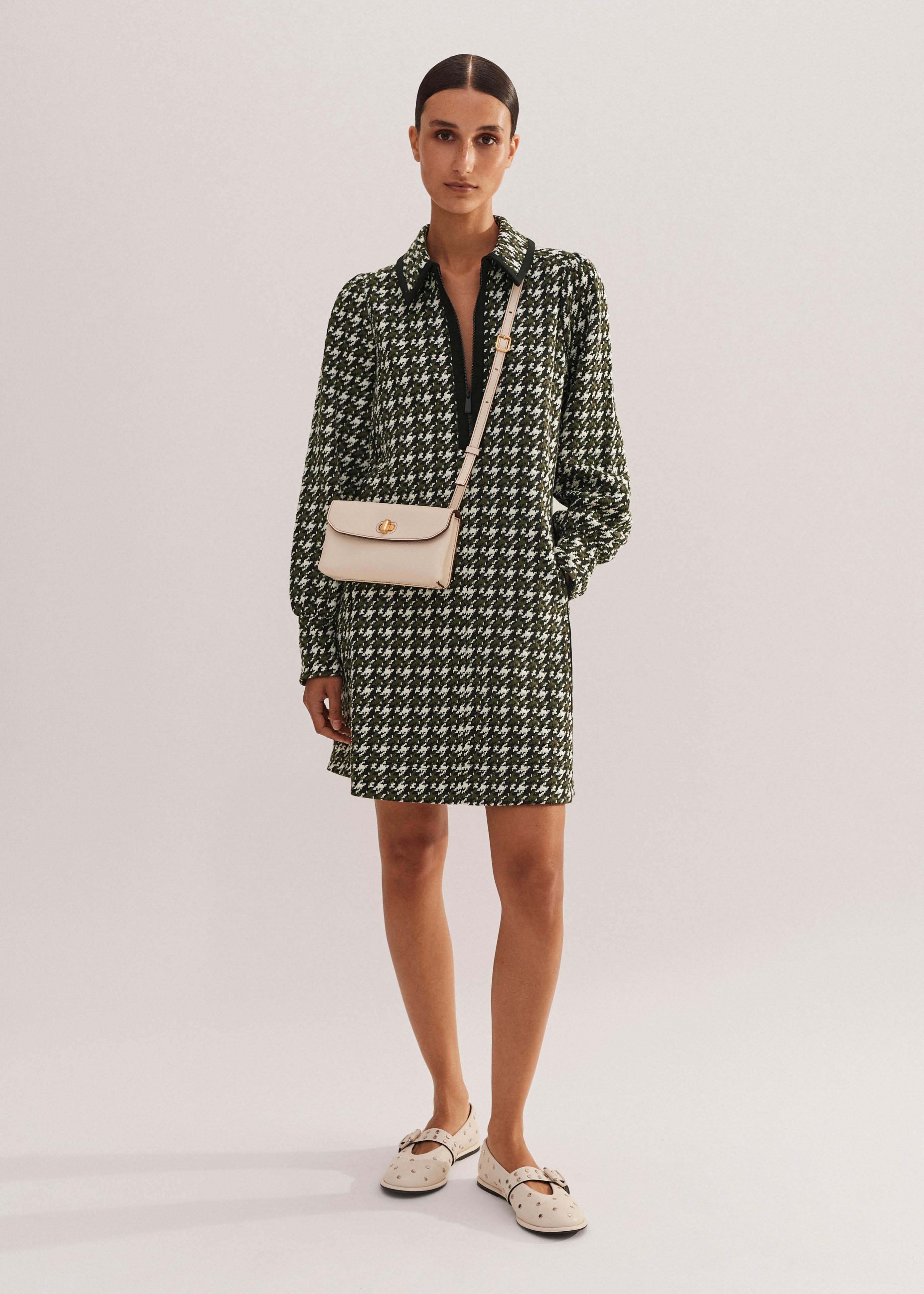 ME+EM Travel Tailoring Houndstooth Shift Dress in Green Lyst UK