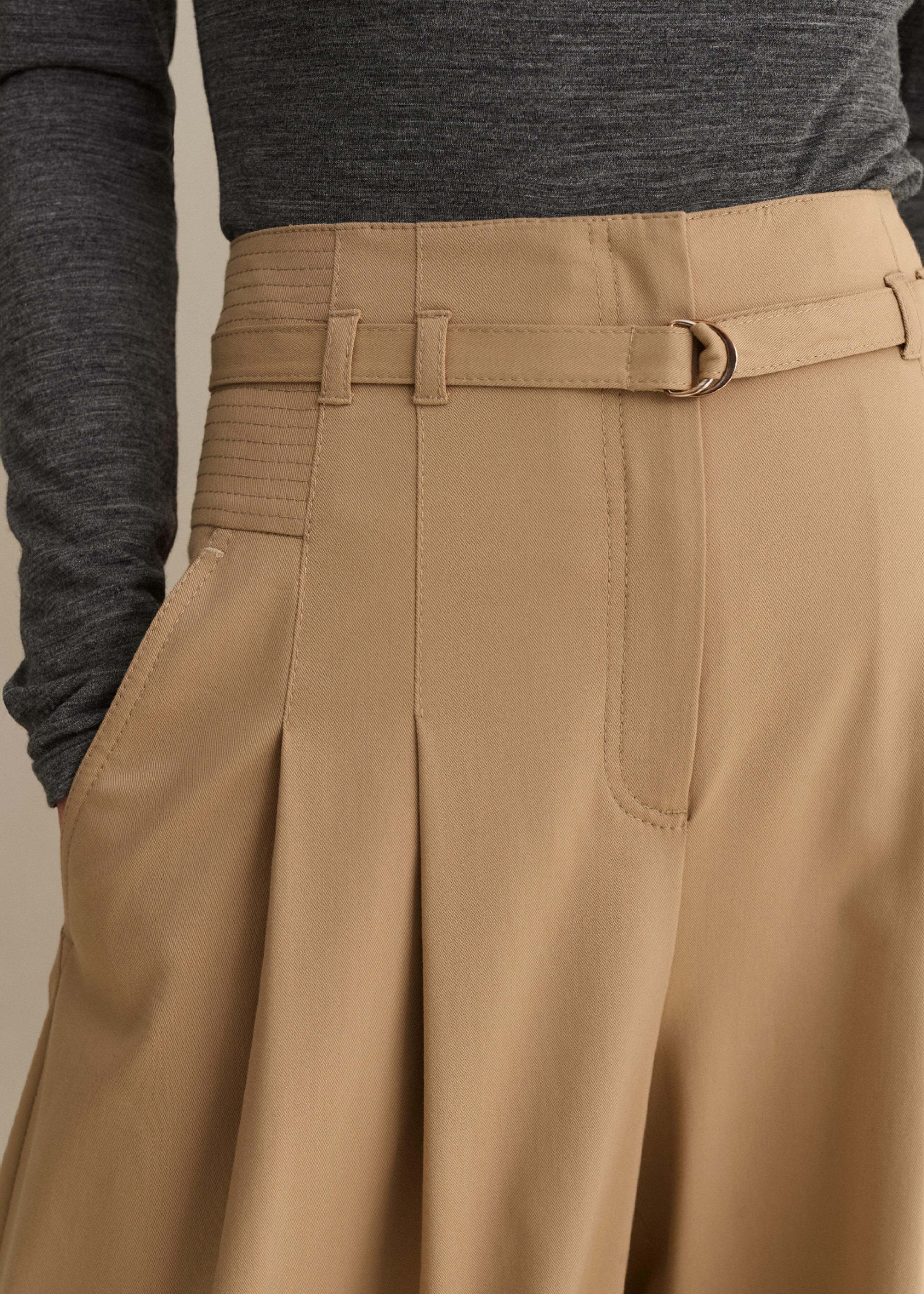 ME+EM Cotton Super High-waisted Trouser + Belt in Natural | Lyst