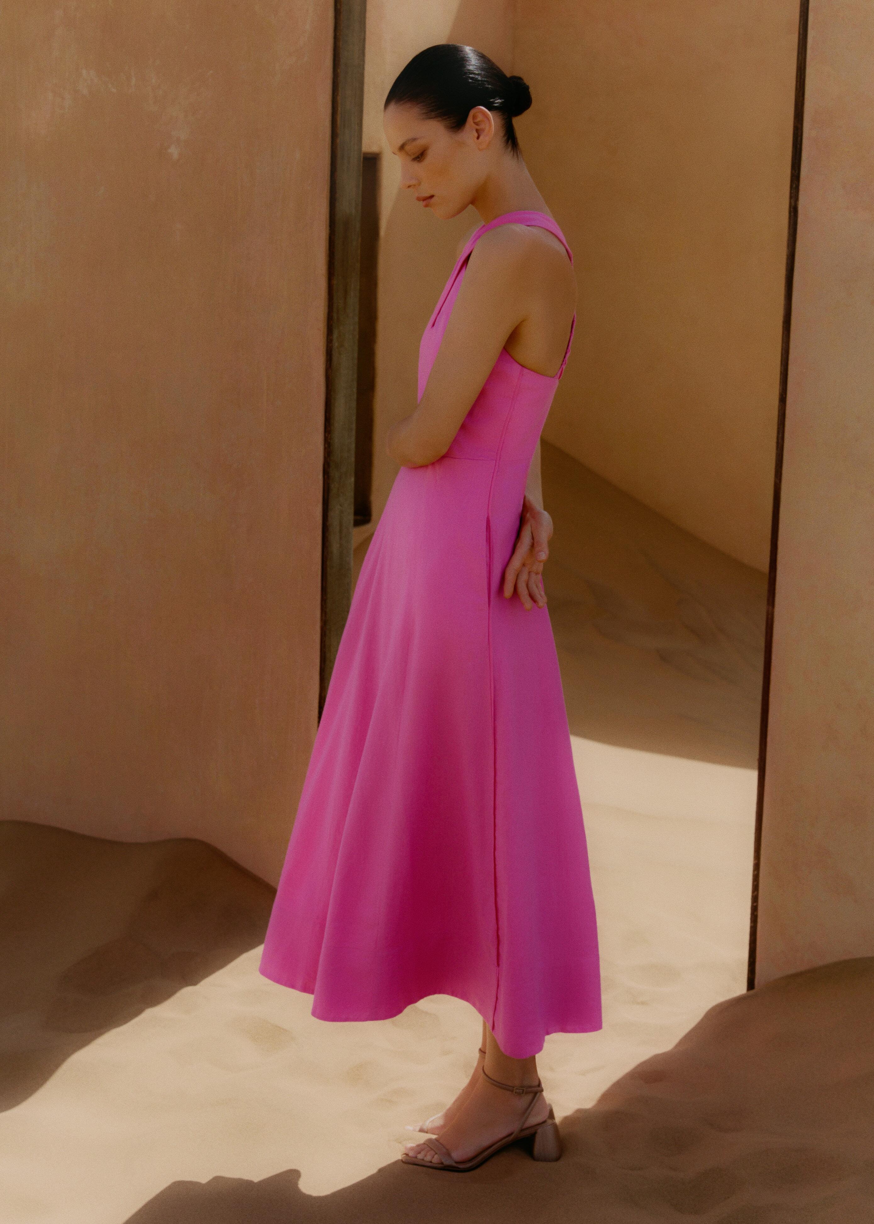 strapless open back dress Pink Crossover Midi Dress – AX Paris main image 0