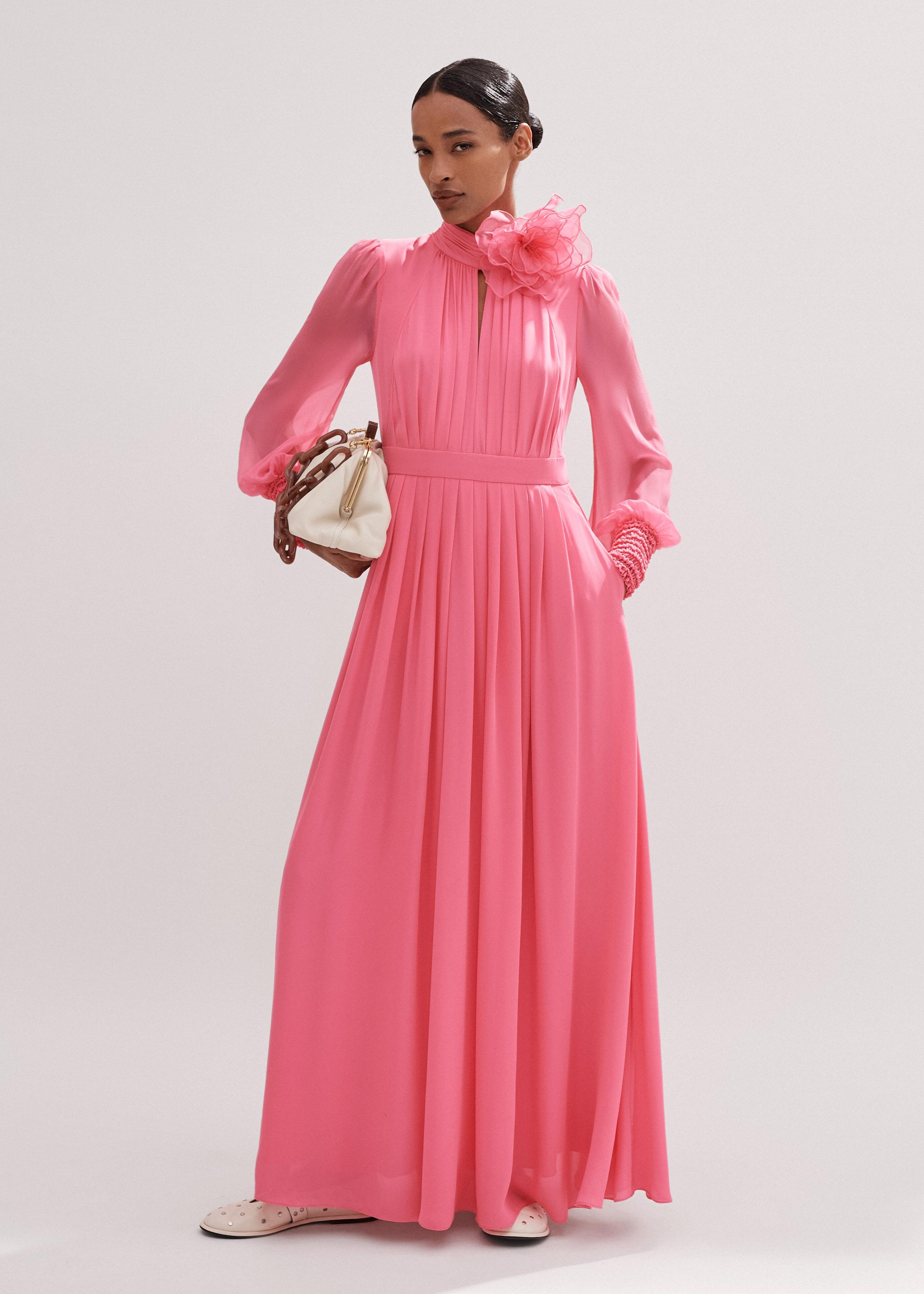 ME+EM Silk Full-Length Dress With Corsage Belt in Pink Lyst UK - Main Image