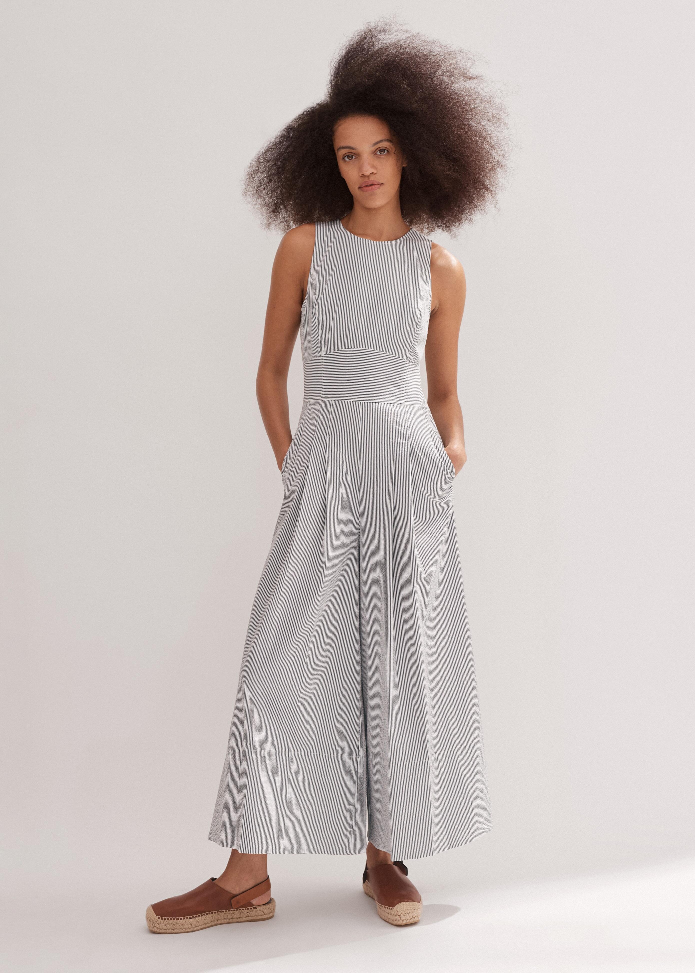 Wide Leg Eliza J Seersucker Jumpsuit Eliza J Seersucker Jumpsuit