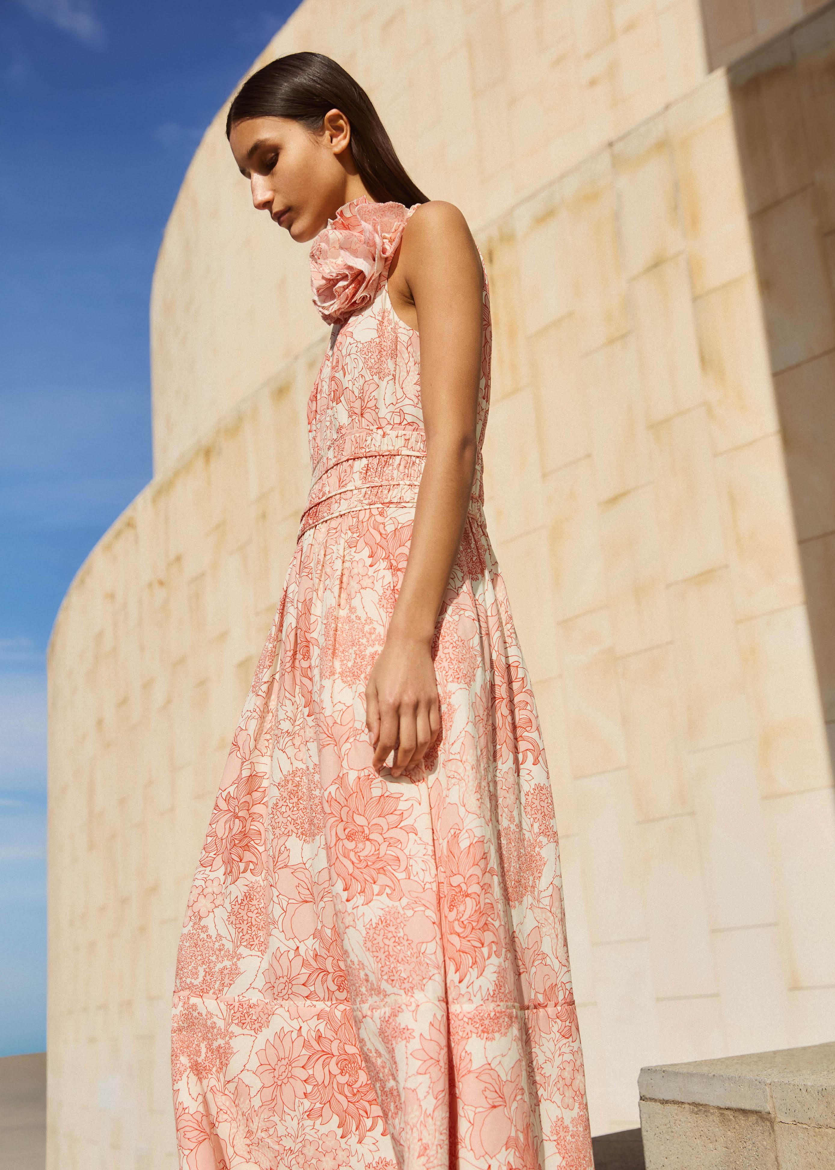 cream and peach dress Peach Cream Bridesmaid Dress Matte Satin Size Small