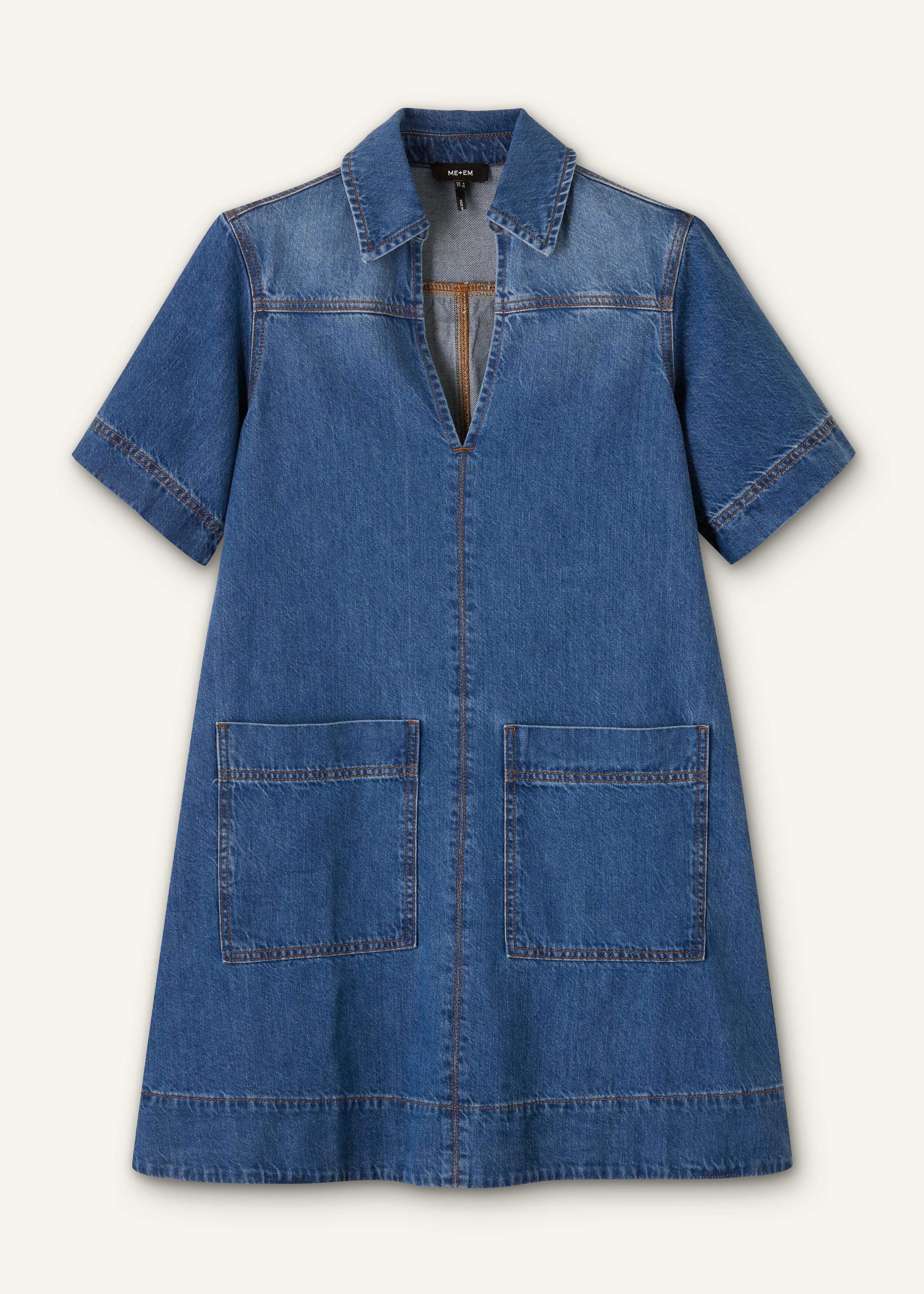 ME+EM Denim Swing Dress in Blue | Lyst