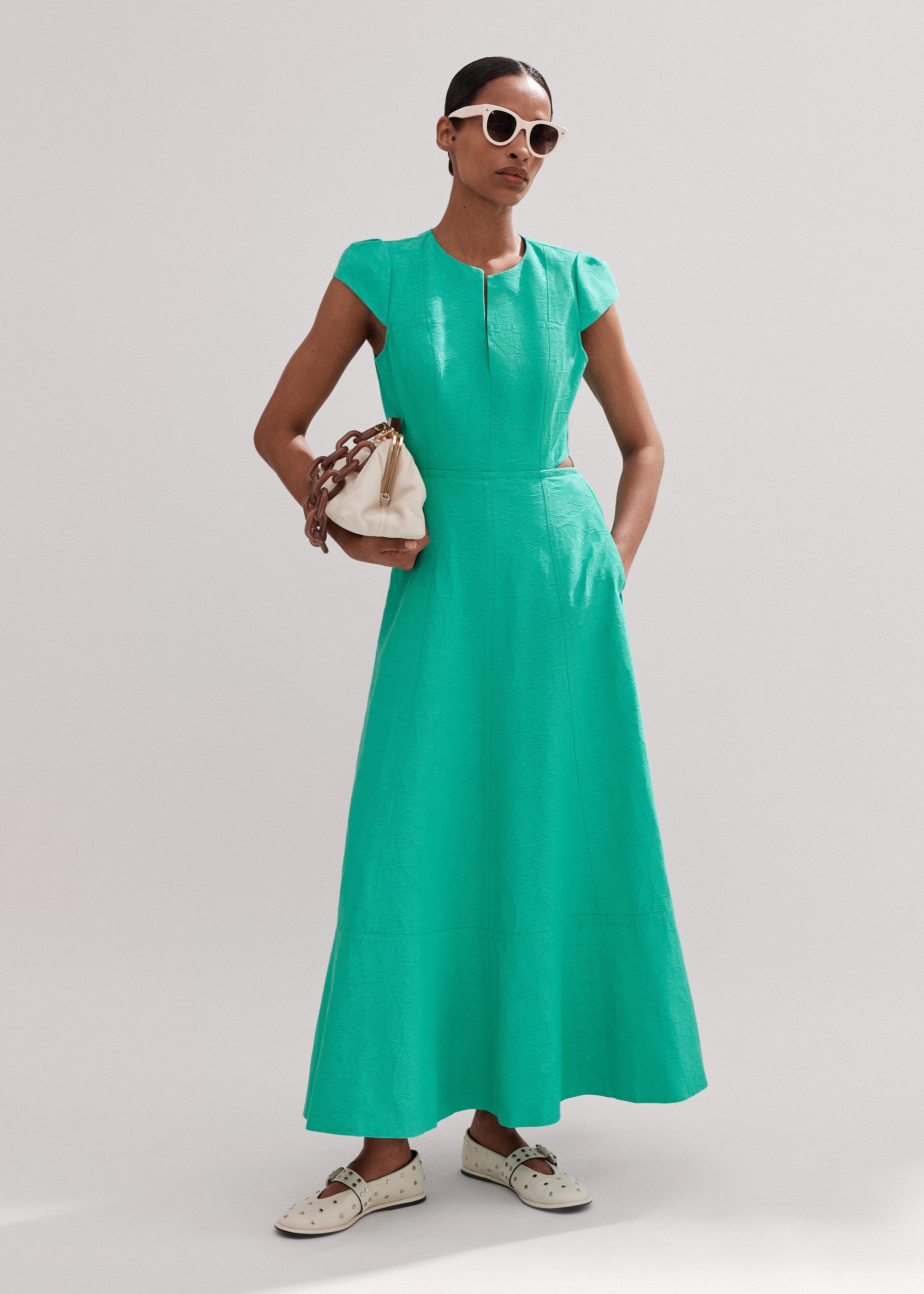cotton pop floral jacquard maxi dress Me+Em Cotton Pop Floral Jacquard Maxi Dress In Fresh Lemon - 50% Off