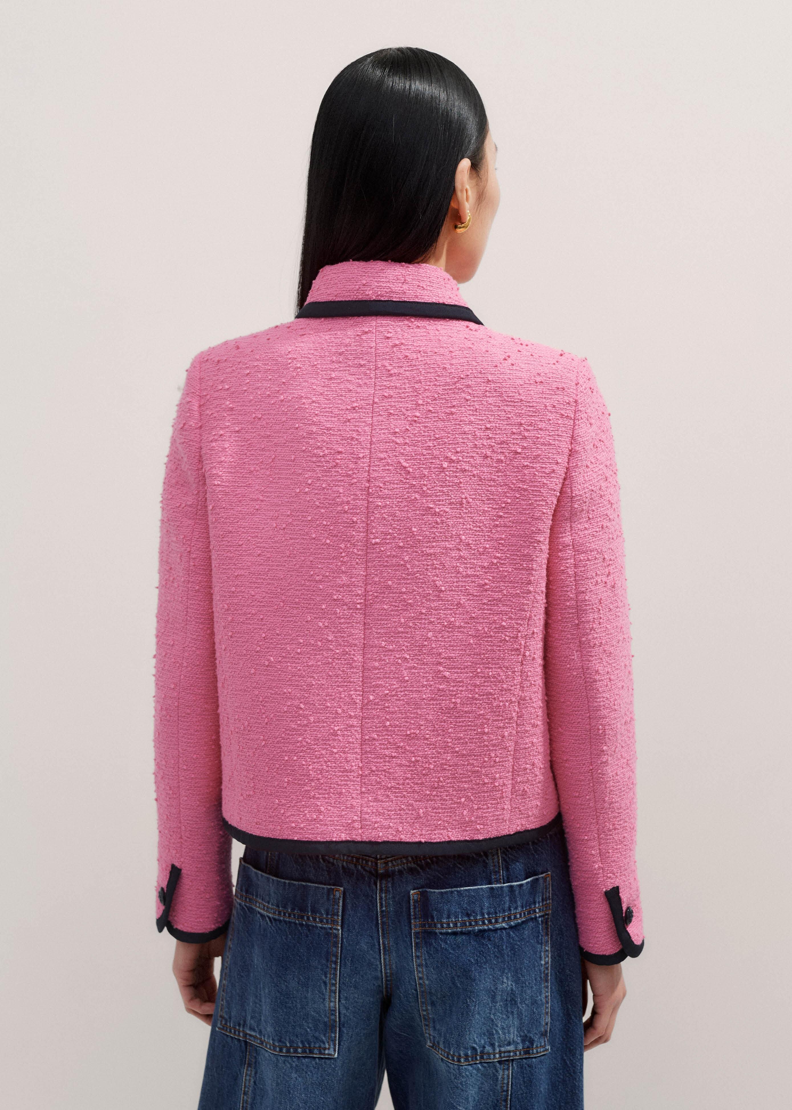 Pink Tweed Zara Contrast Tweed Jacket GORGEOUS ZARA NWT Pink Tweed