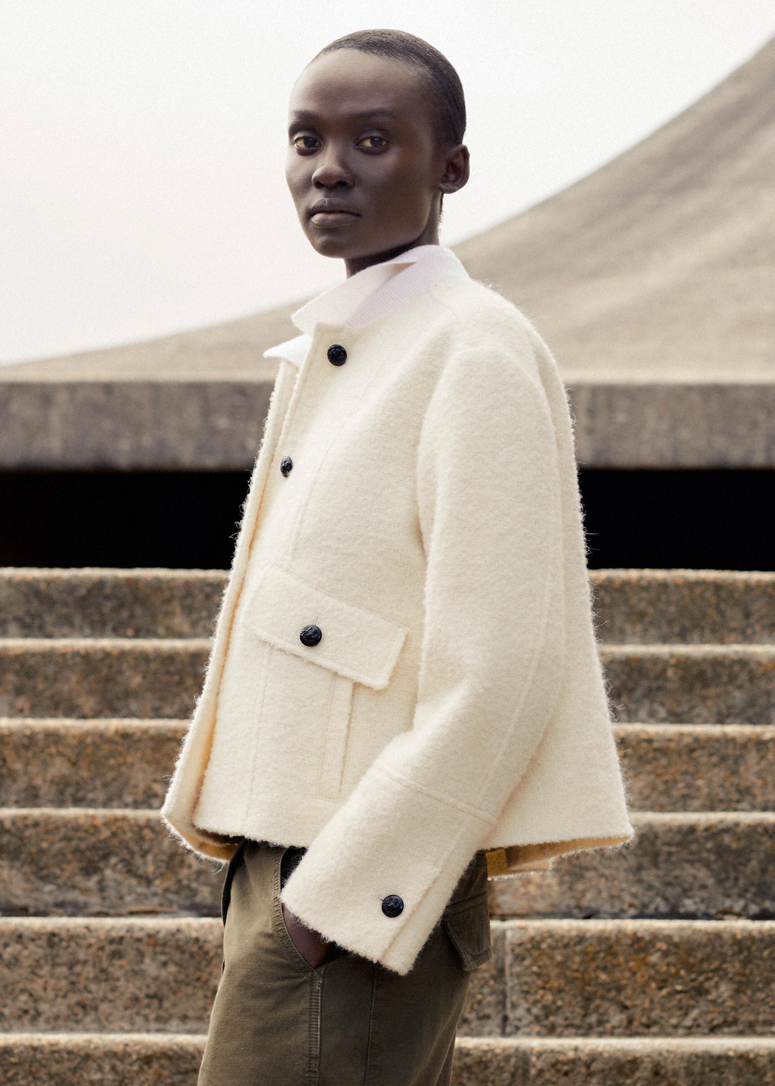 ME EM Boucle Swing Jacket in Natural Lyst UK
