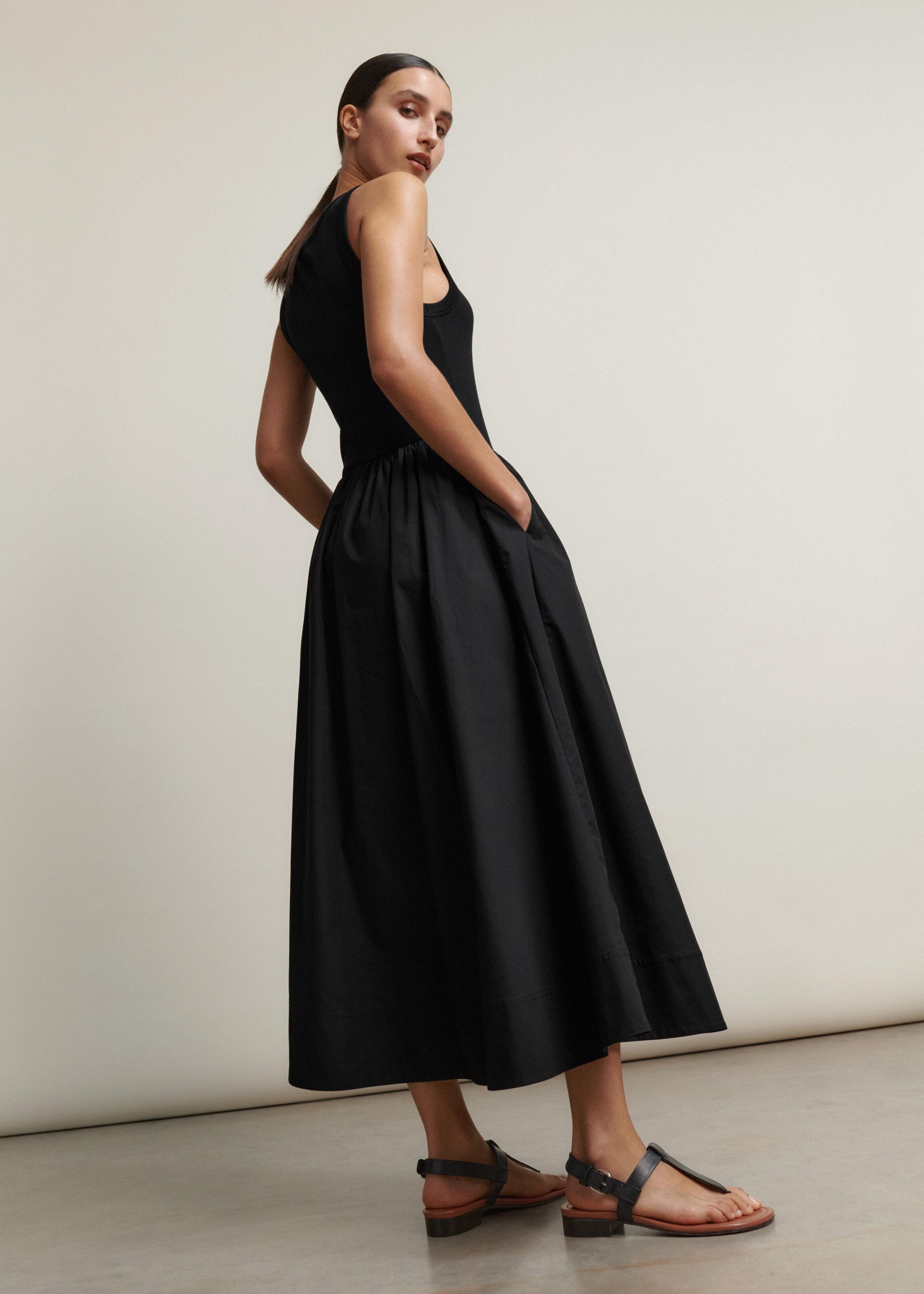 ME+EM Mixed Media Maxi Dress in Black | Lyst