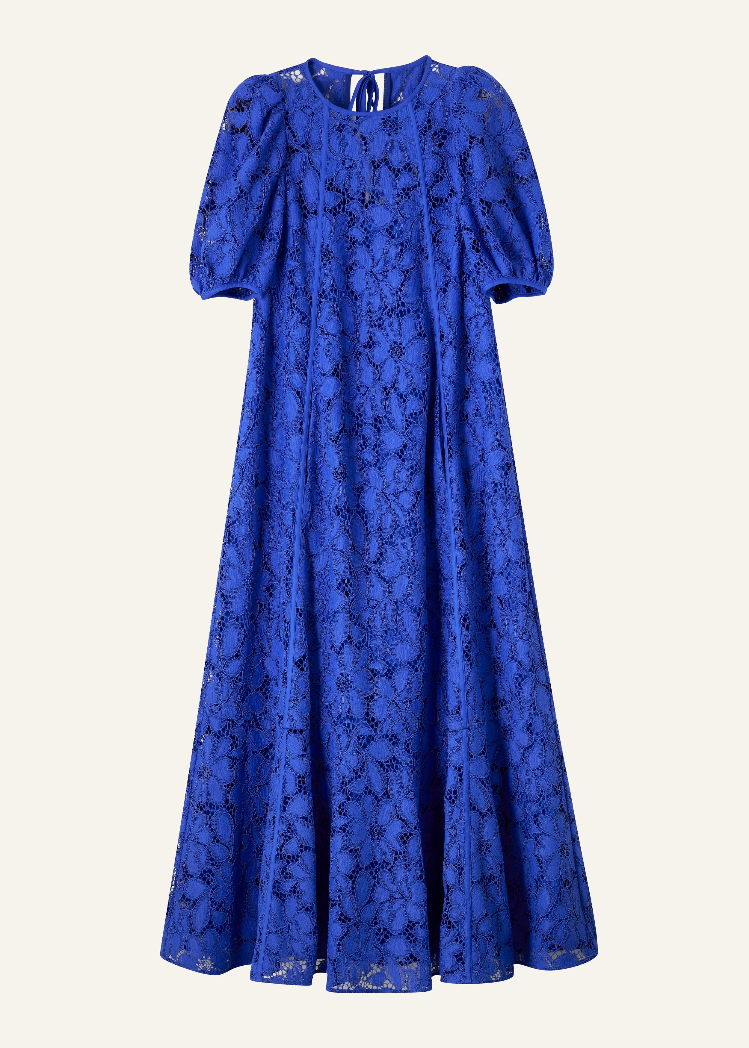 ME+EM Statement Guipure Lace Maxi Dress in Blue | Lyst