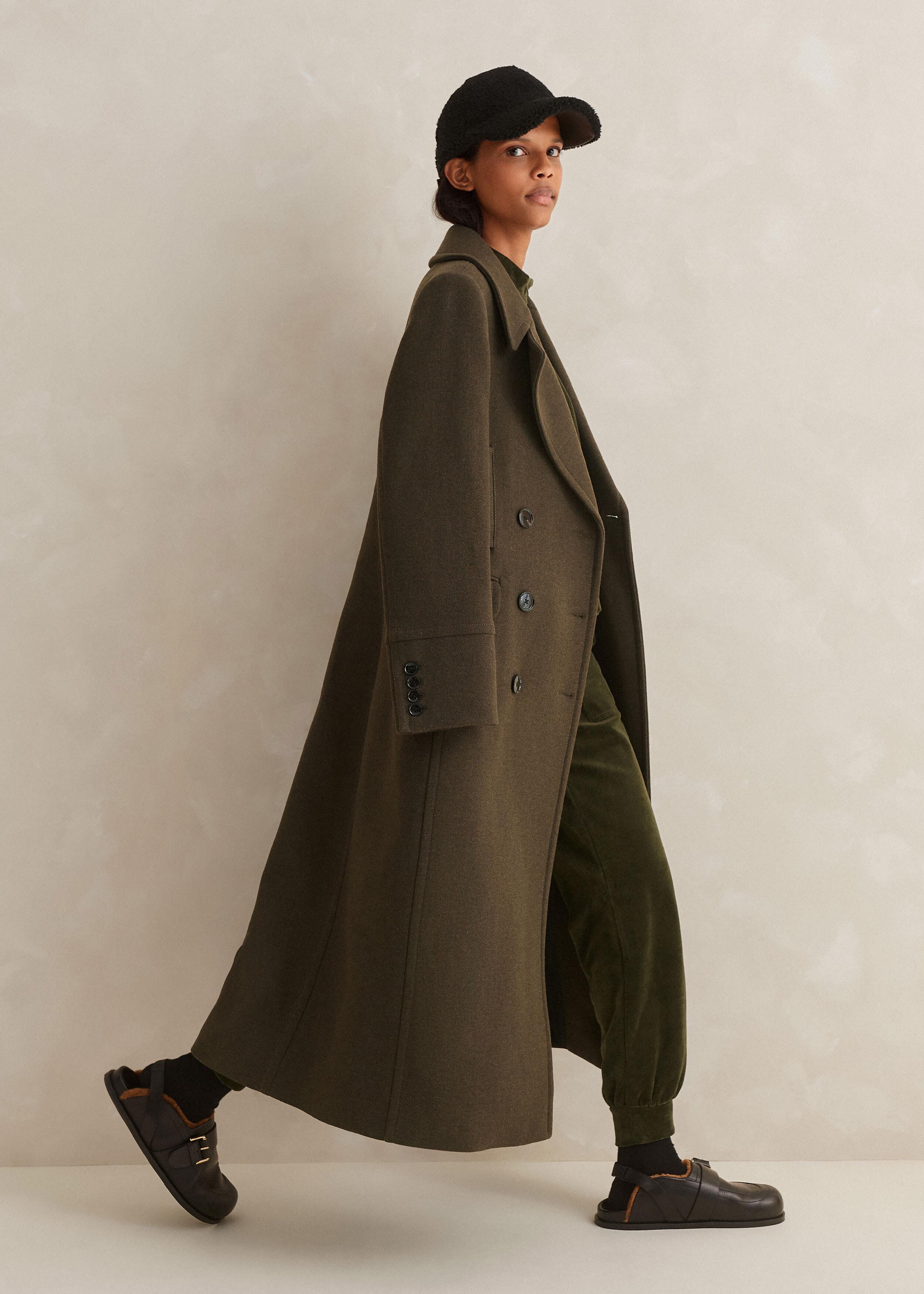 | Lyst Longline in Melange Coat Natural ME+EM Wool