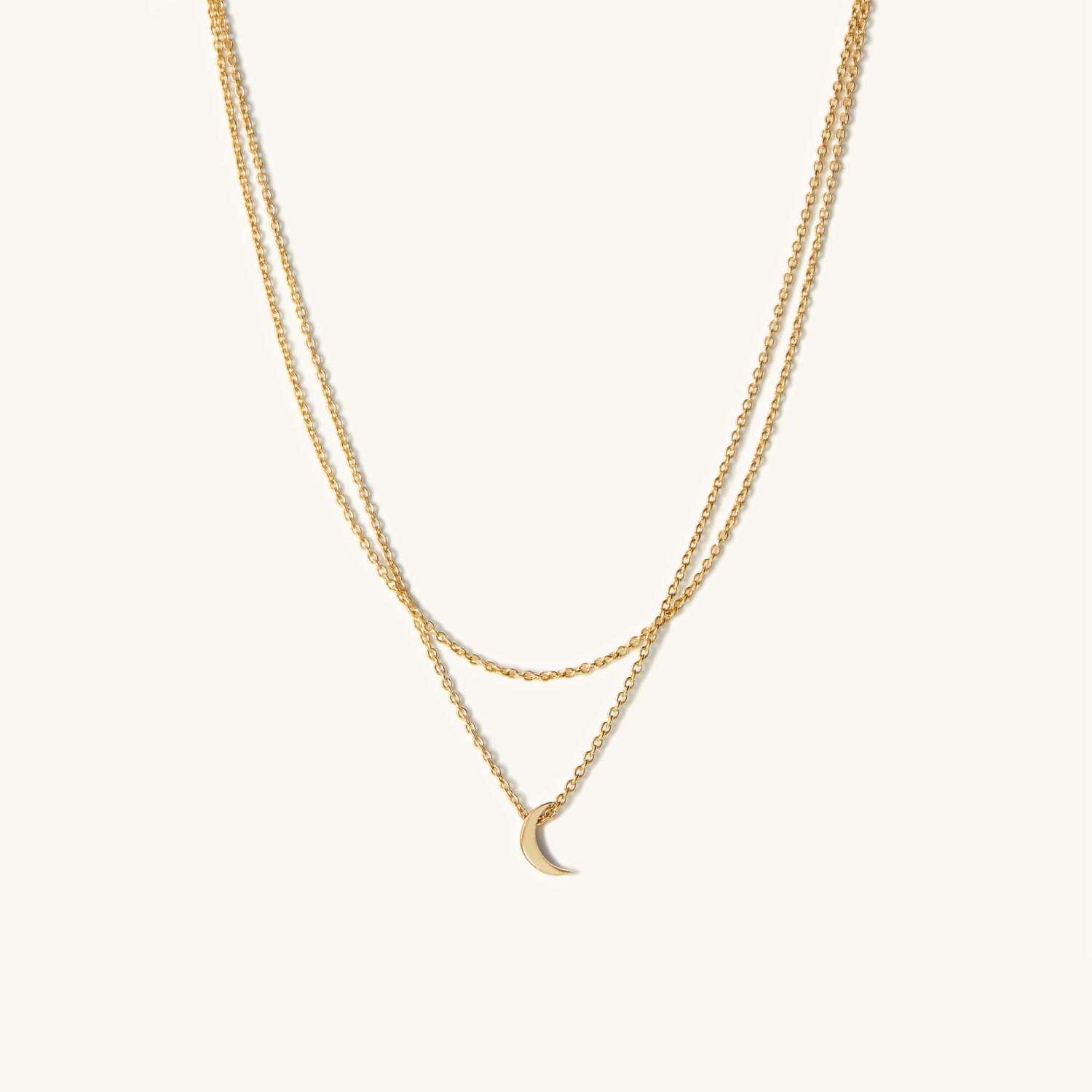 MEJURI Layered Moon Necklace Lyst
