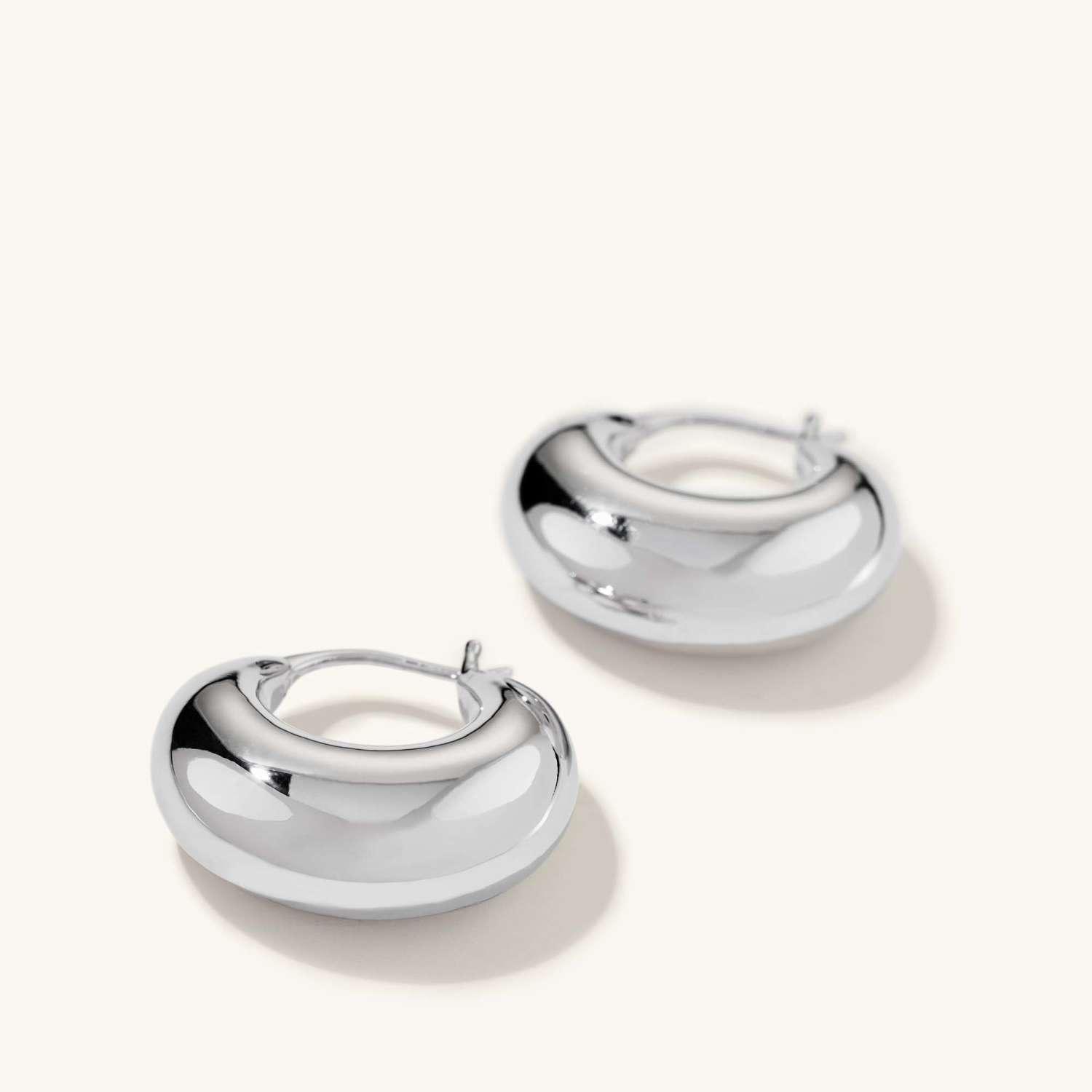 Mejuri Sterling Silver Dome Hoop Earrings