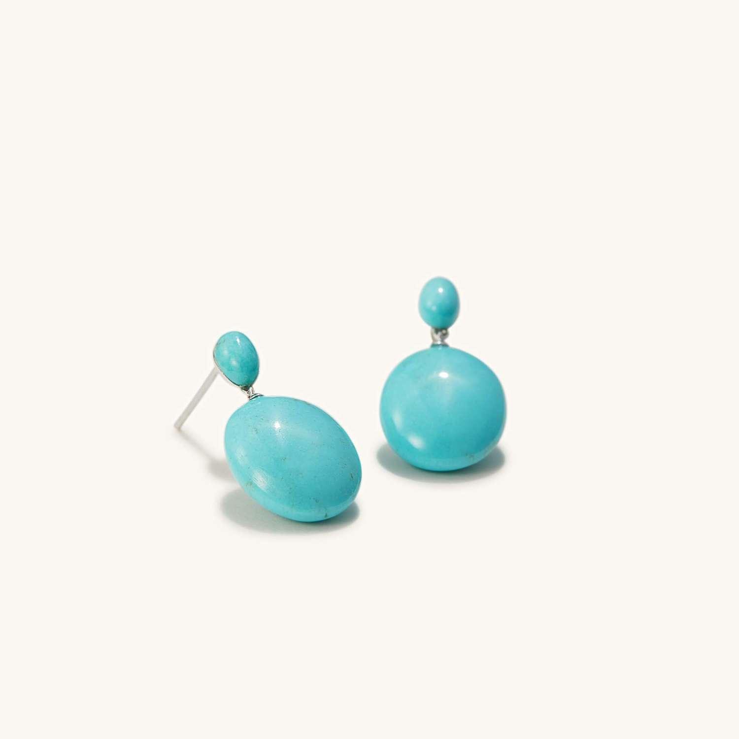 MEJURI Turquoise Stone Drop Earrings in Metallic | Lyst