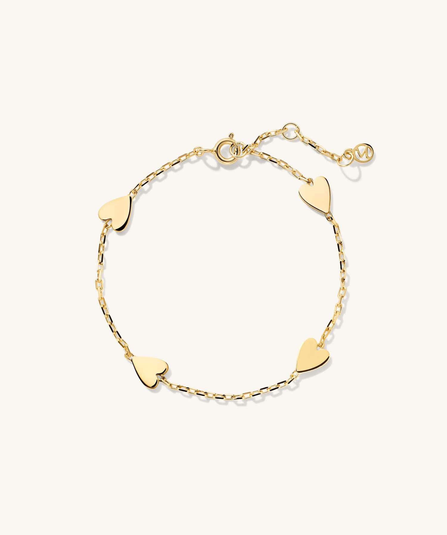 MEJURI Heart Station Bracelet in Natural Lyst