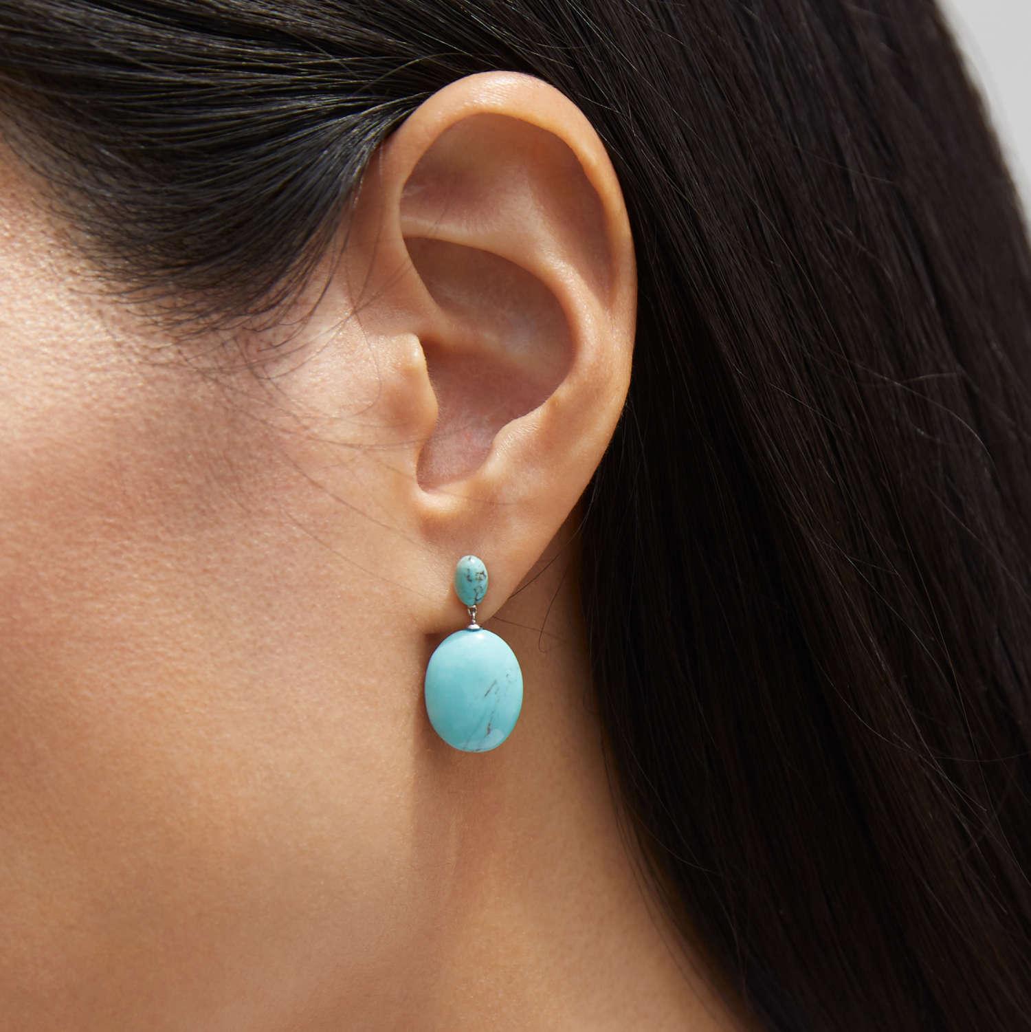 Turquoise Crystal Drop Earrings Free Shipping E2946