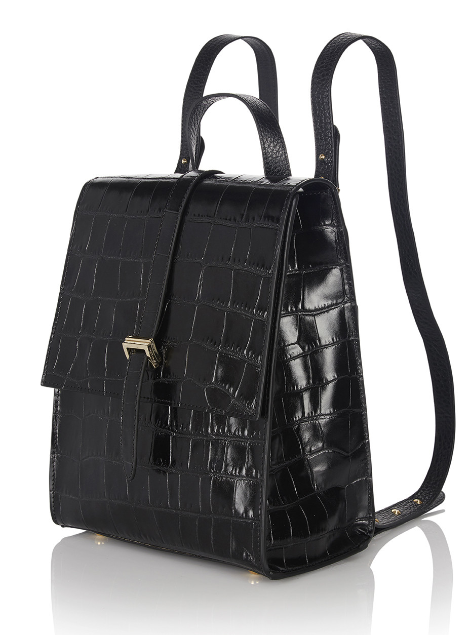 black croc backpack