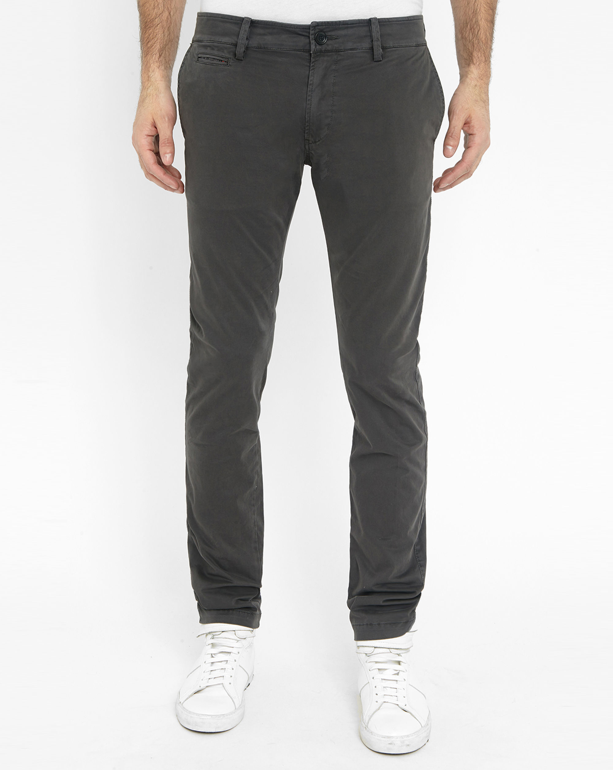 Diesel Charcoal Chi-shaped Slim-fit Chinos in Gray for Men | Lyst