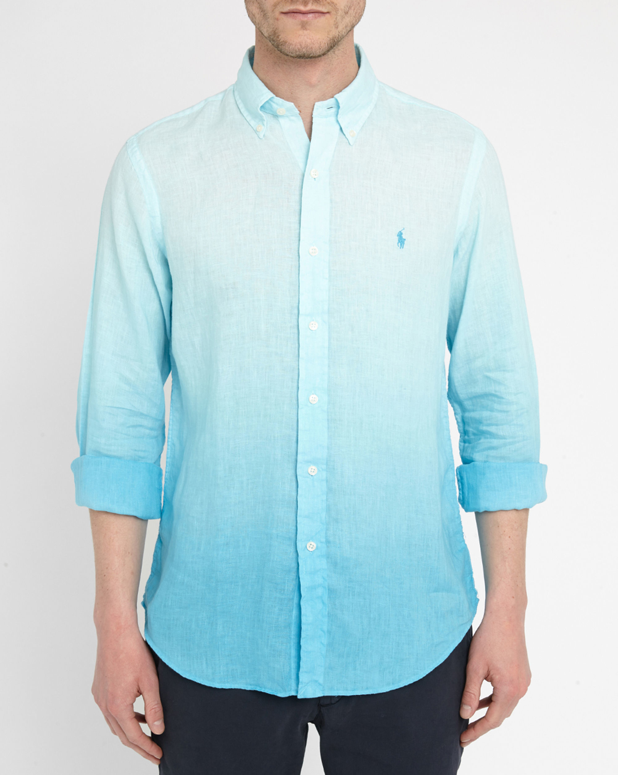 Polo ralph lauren Blue Caribbean Tie-dye Linen Shirt in Blue for Men | Lyst
