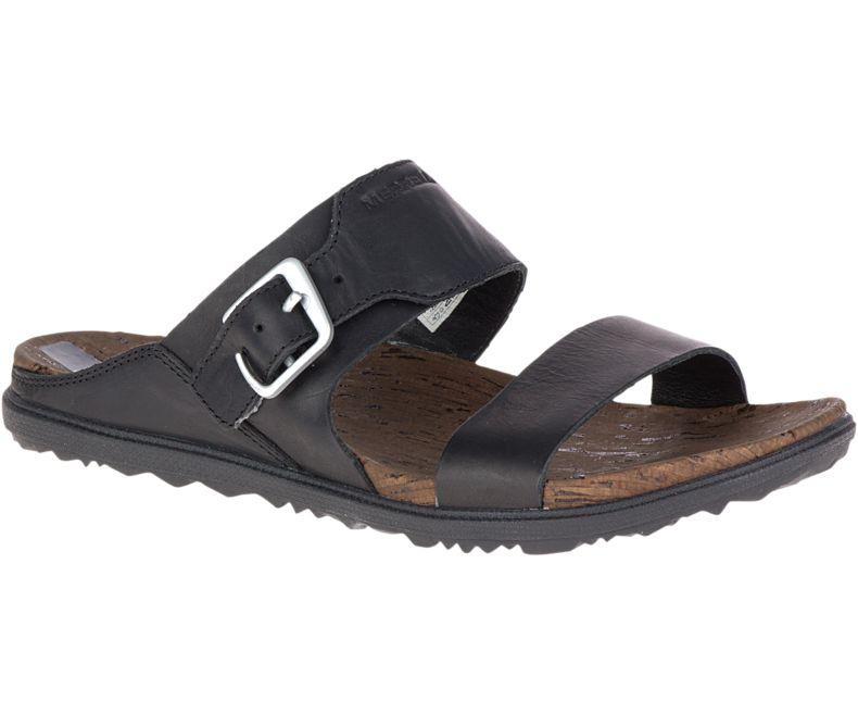 Merrell Leather Around Town Buckle Slide Sandal in Black - Lyst