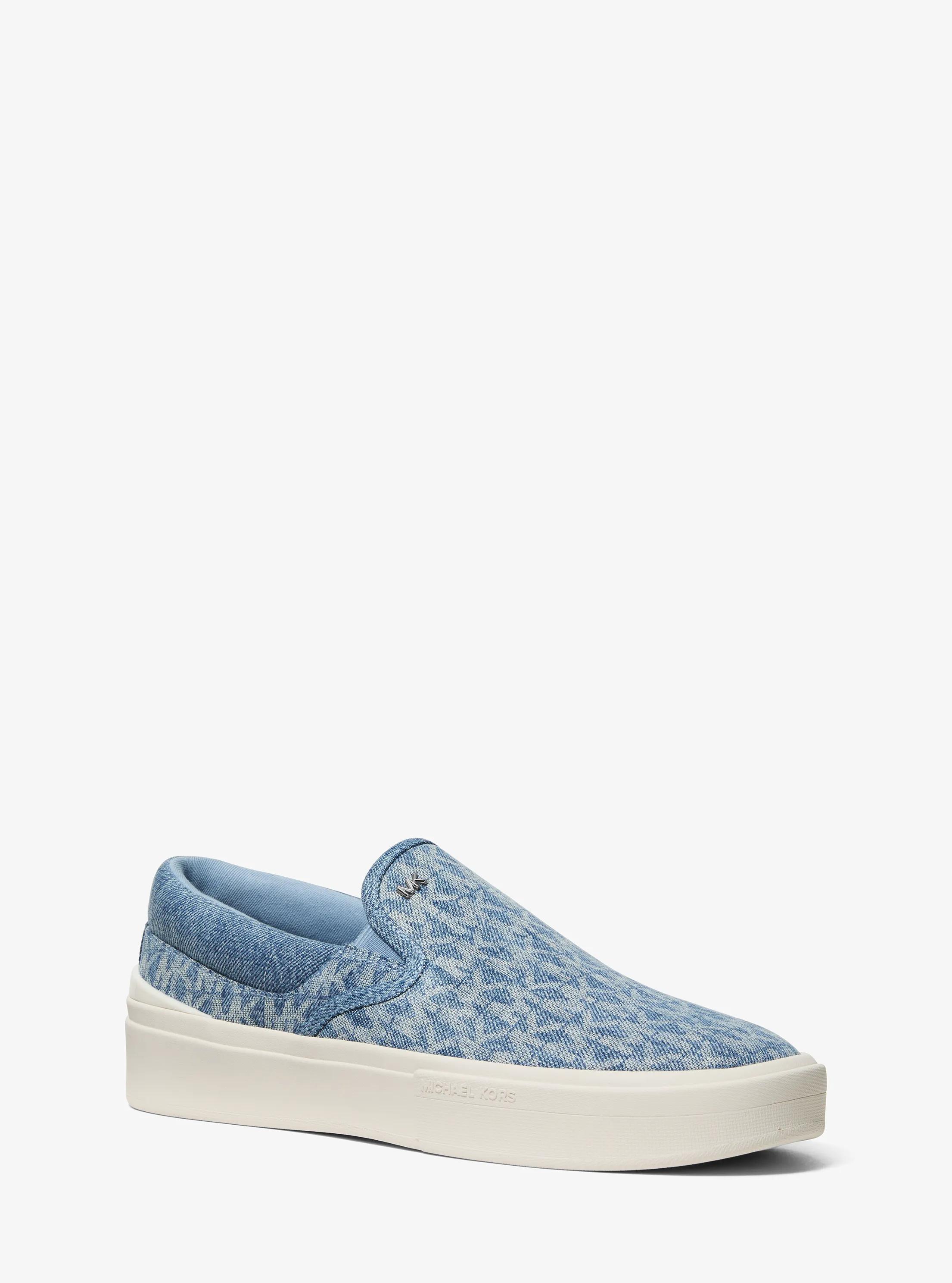 ジ*ン様 MICHAEL KORS スニーカー Michael Kors Michael Kors Eddie Signature Logo Print Denim Slip-On