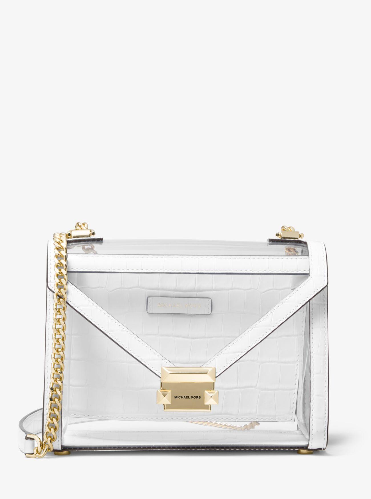 Michael Kors Leather Whitney Large Convertible Shoulder Bag in White | Lyst