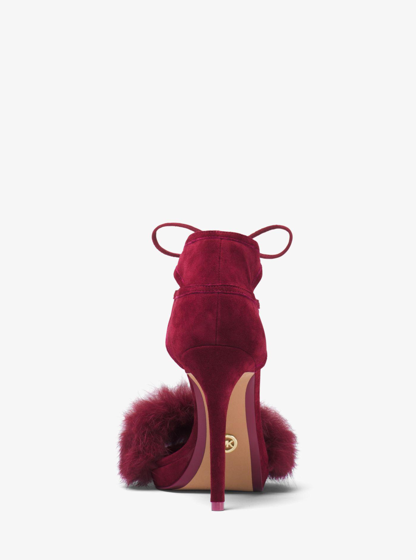 michael kors remi fur and suede sandal