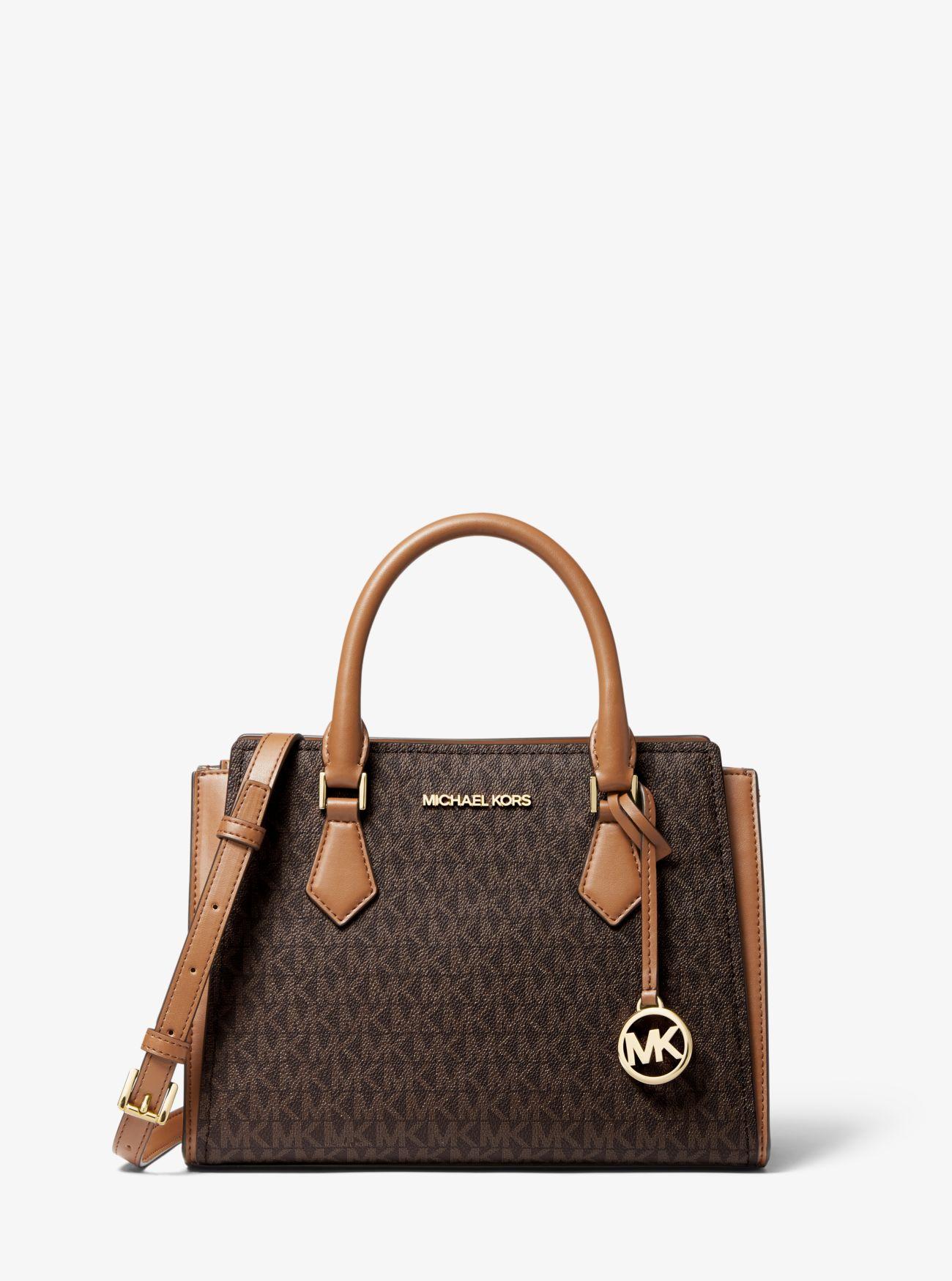 Michael Hope Medium Logo And Leather Satchel in Brown | Lyst