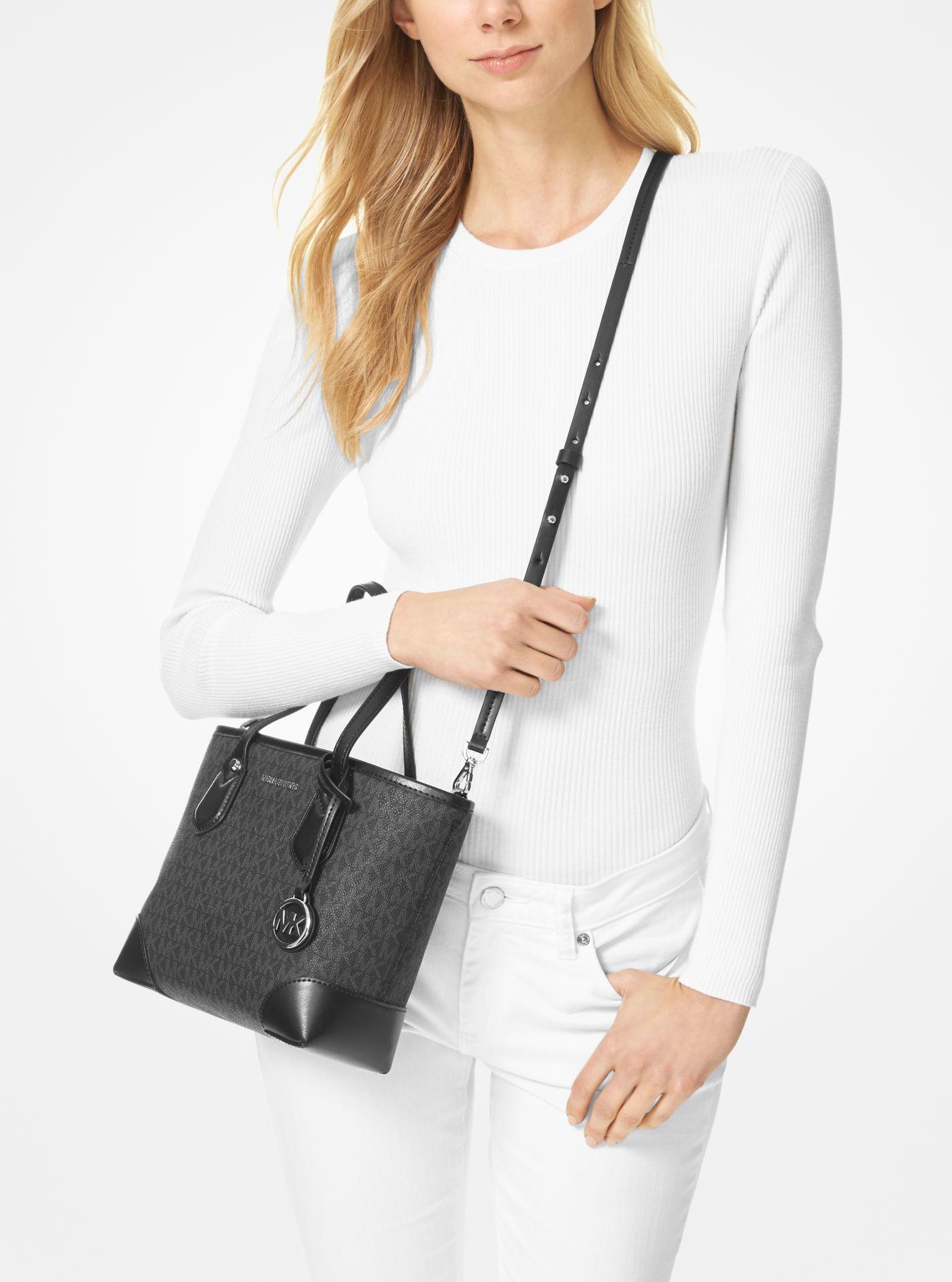 Michael Kors Canvas Eva Extra-small Logo Tote Bag in Black - Lyst