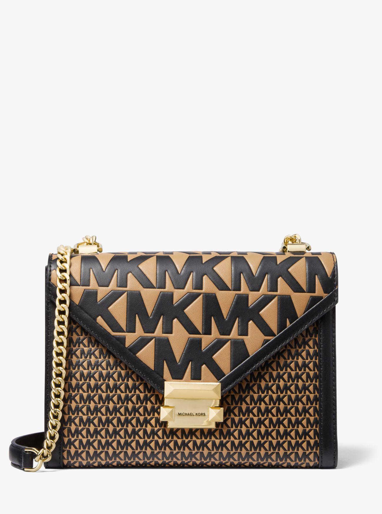 Michael Kors Whitney Large Logo-embossed Leather Convertible Bag in - Lyst