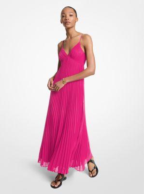 MICHAEL Michael Kors Maxi Pleated Slip Dress in Pink Lyst