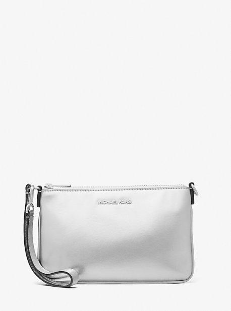Kors Canada Michael Kors Silver Glitter Wristlet Michael Kors