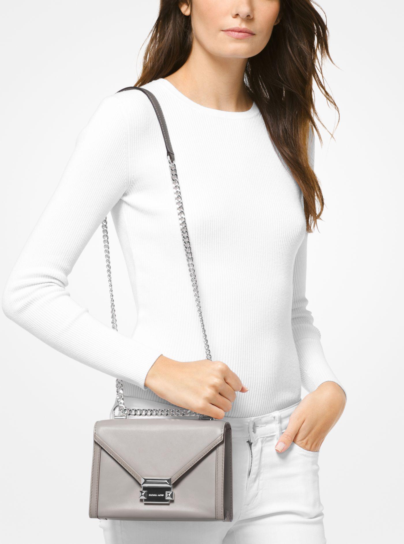 whitney small leather convertible shoulder bag