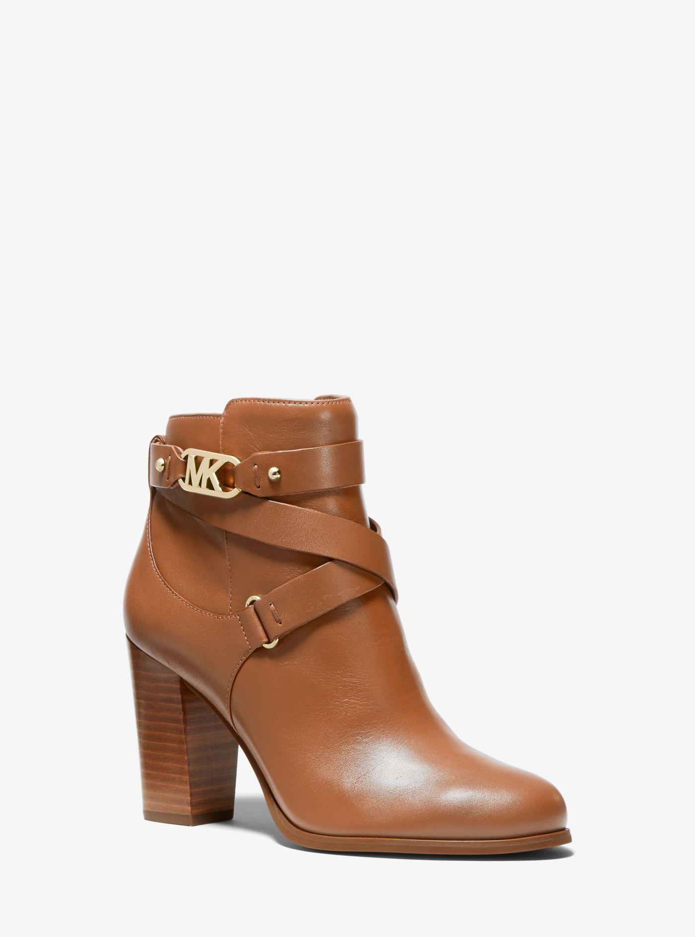 Michael Kors Kincaid Leather Ankle Boot in Brown - Lyst