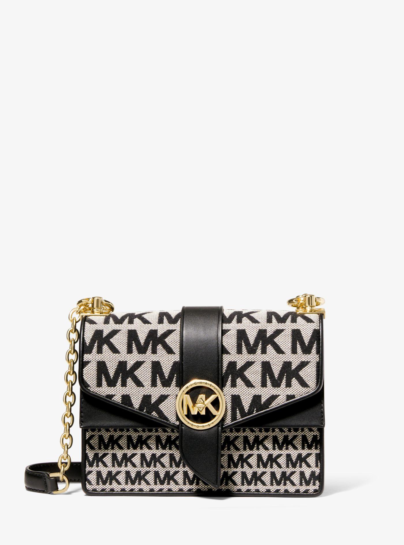 Michael Kors Greenwich Small Logo Jacquard And Leather