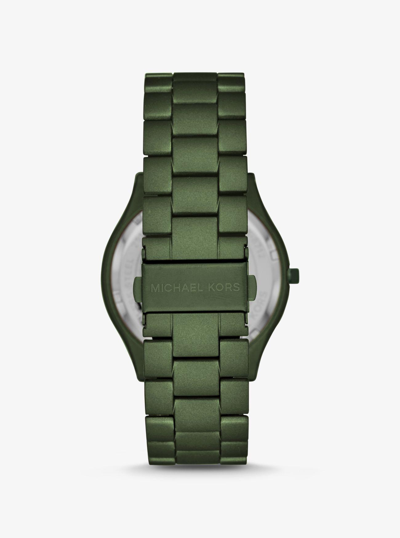 Michael Kors Slim Runway Stainless Steel Bracelet 3-hand Watch in Green ...