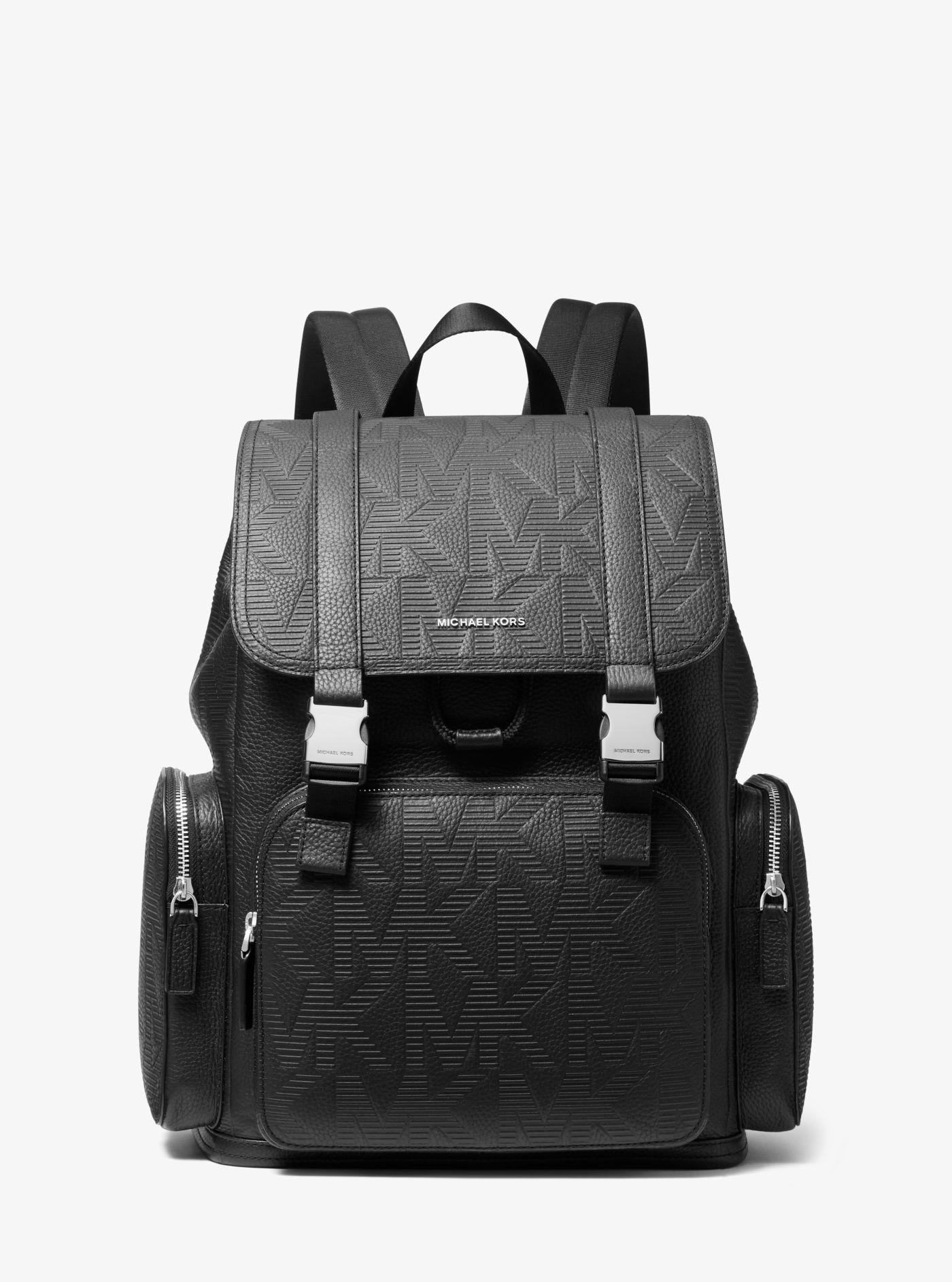 Michael Kors Cooper Logo Embossed Leather Backpack in Black for Men Lyst
