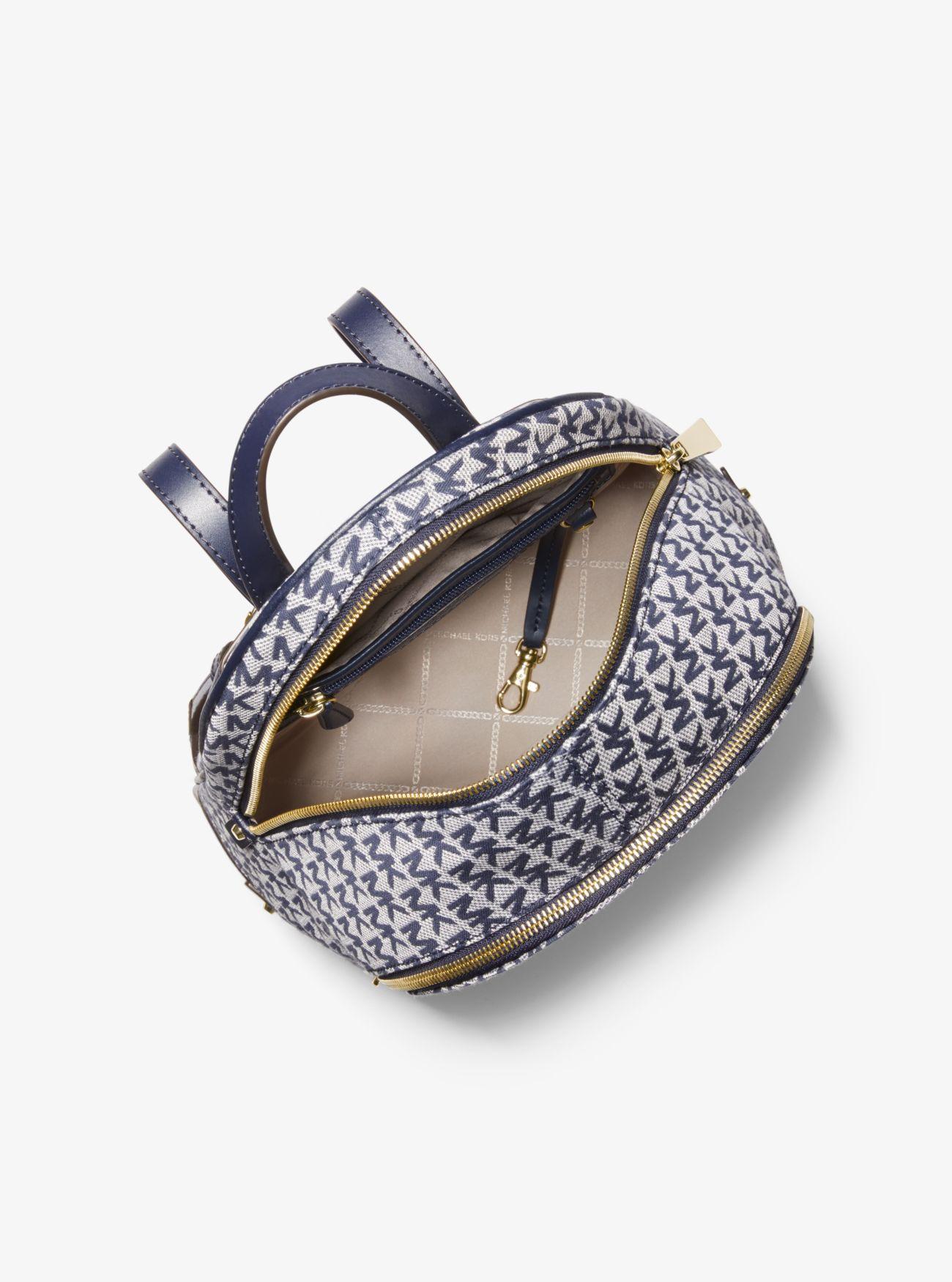 rhea medium logo jacquard backpack