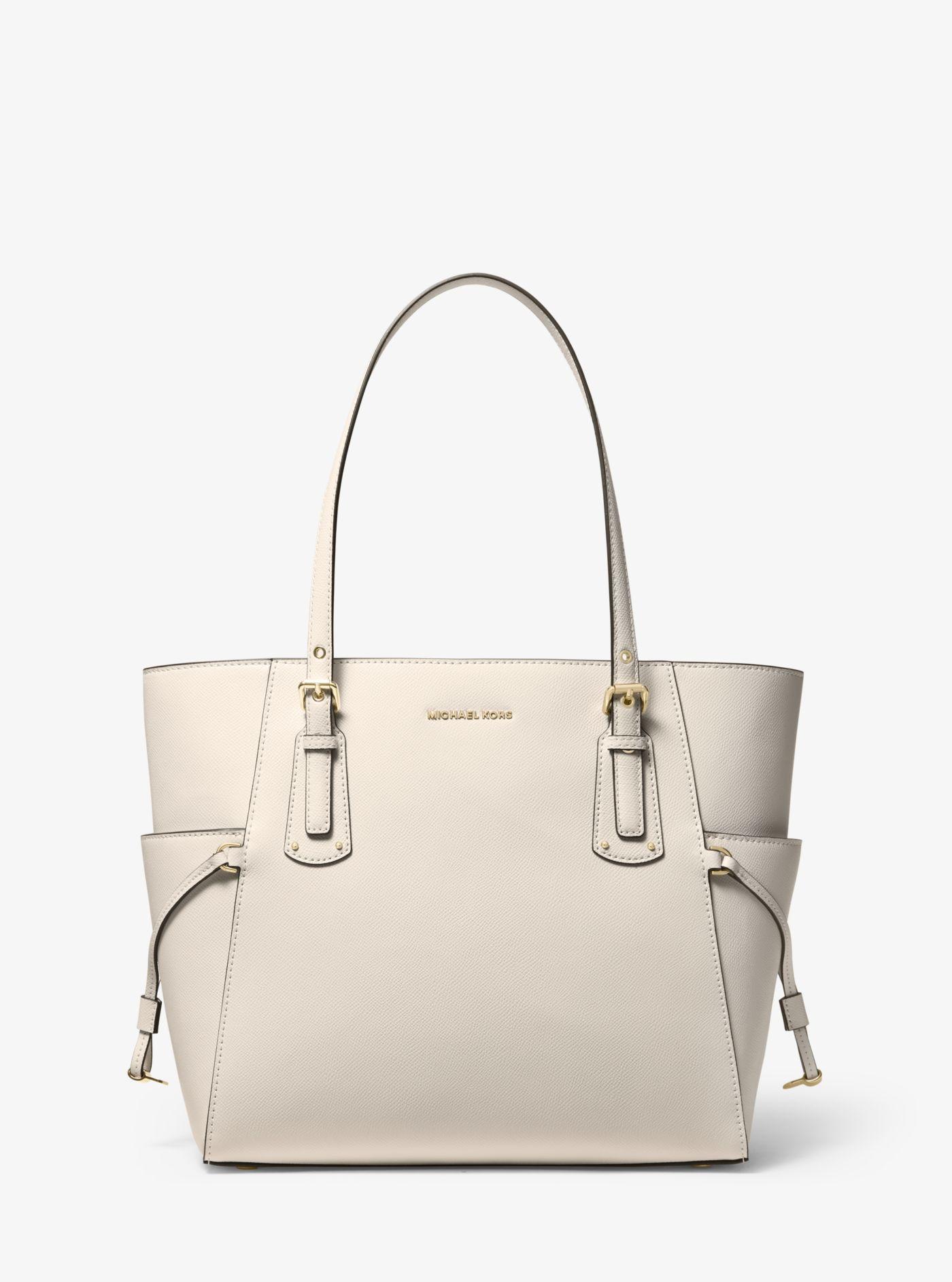 voyager small crossgrain leather tote