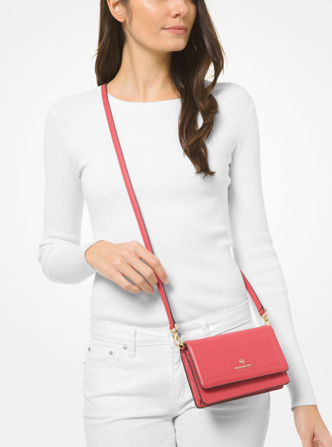 Jet Set Small Pebbled Leather Smartphone Convertible Crossbody Bag 2024 www.alhudapk