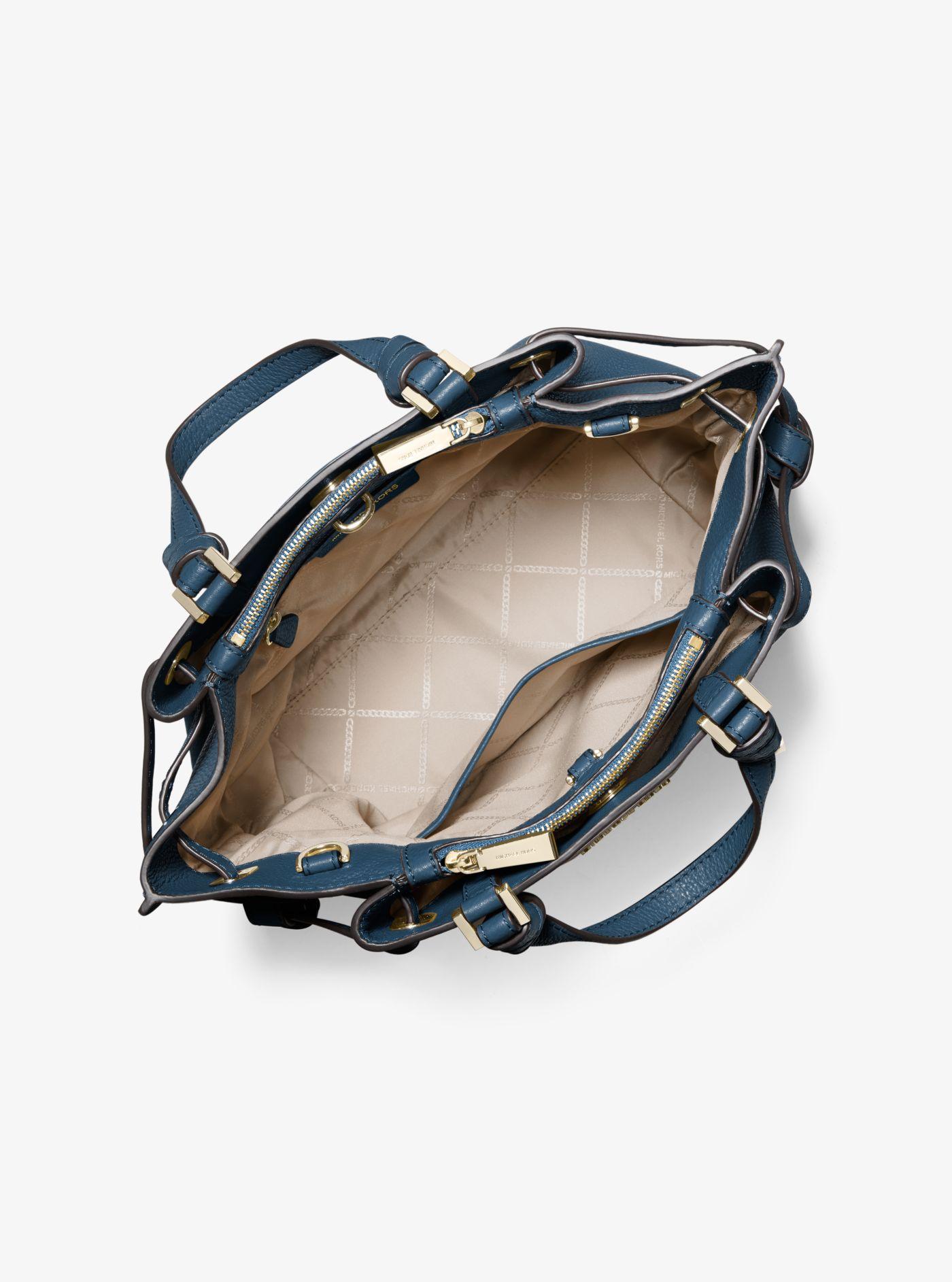 greta medium pebbled leather satchel