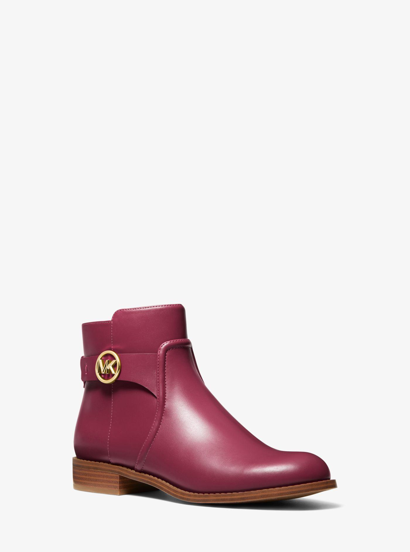 Michael Kors Carmen Faux Leather Ankle Boot in Red Lyst