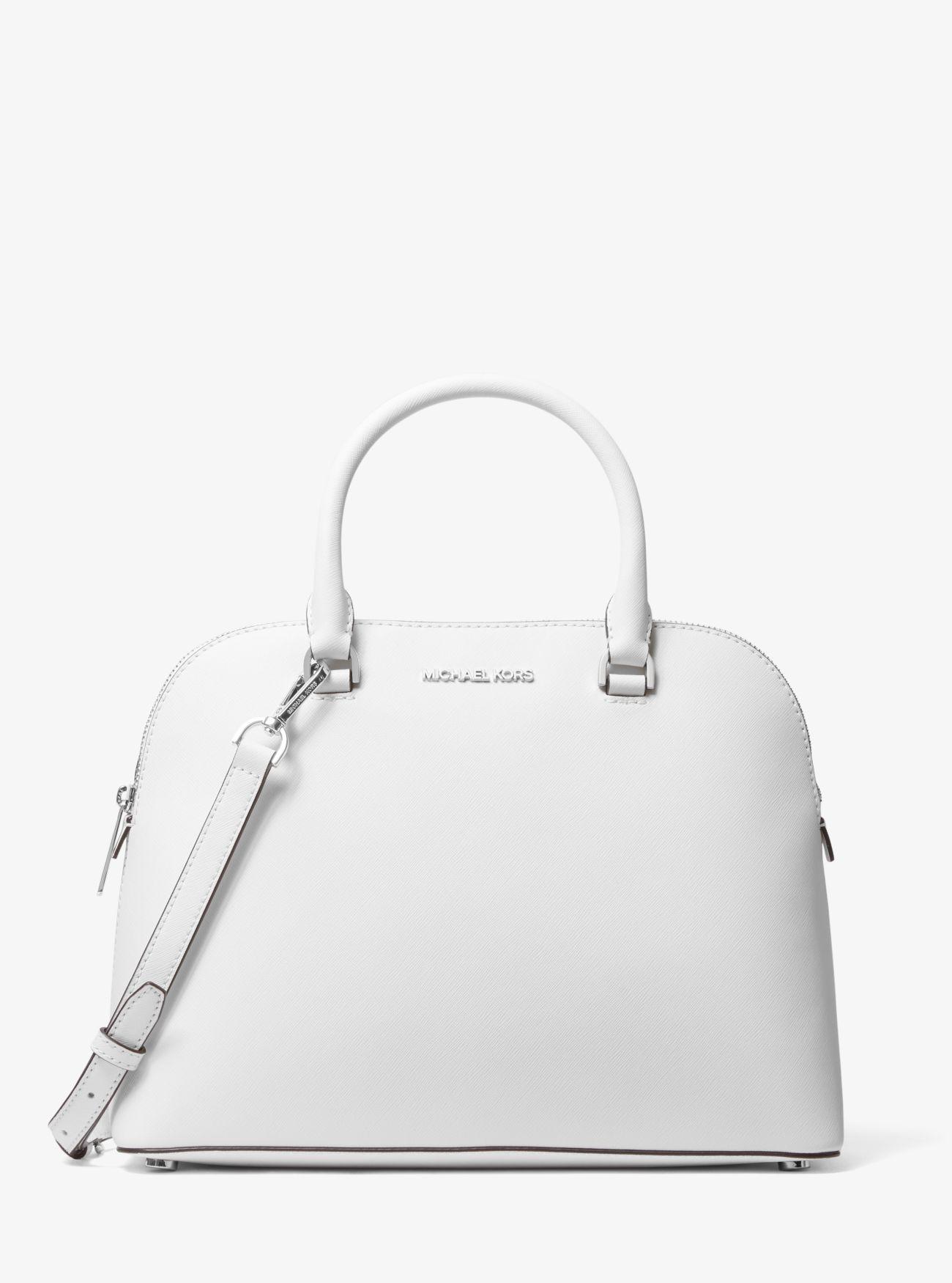 Borsa a mano Cindy bombata grande in pelleMichael Kors in Pelle di colore  Bianco | Lyst