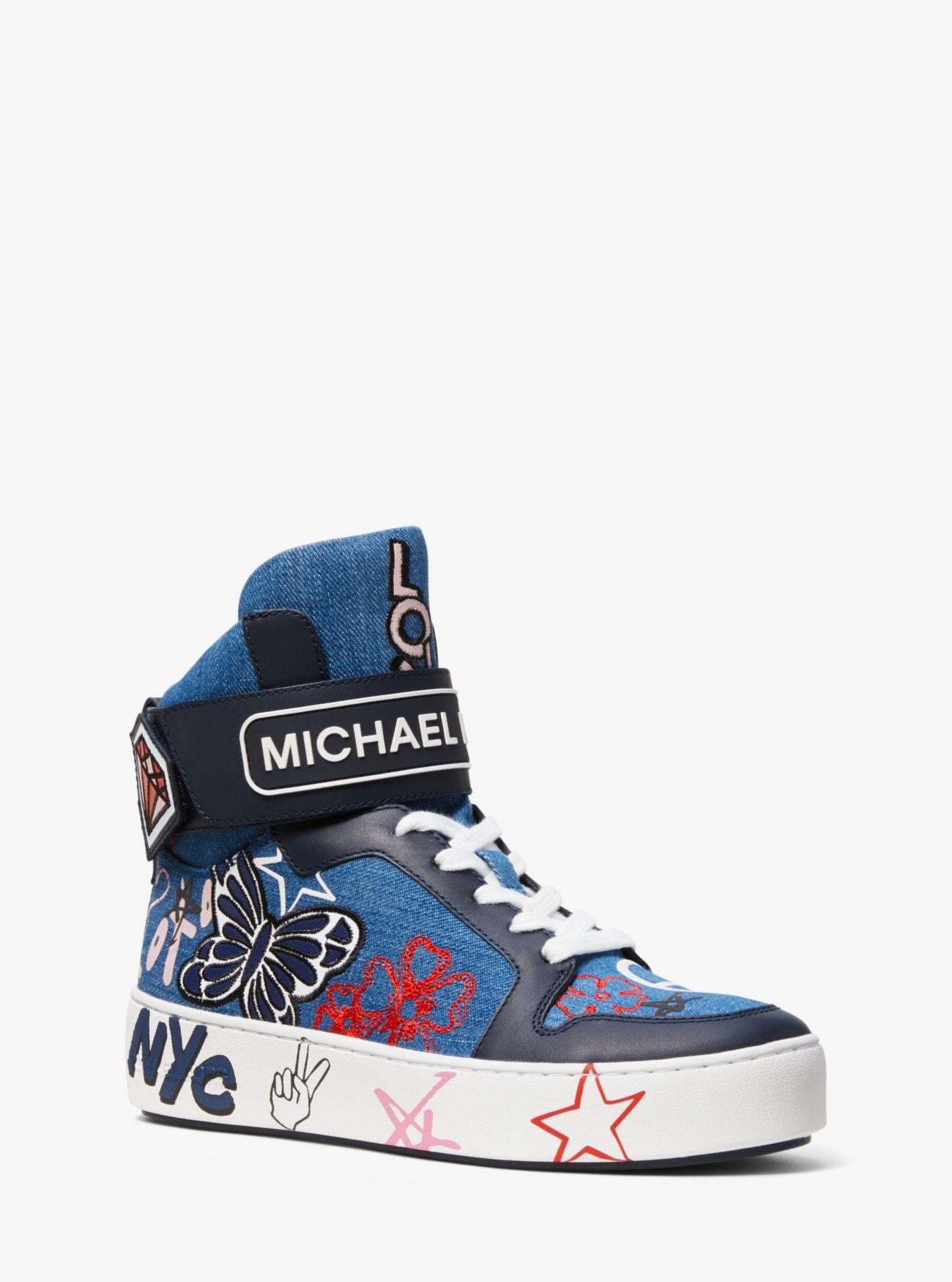denim high top sneakers