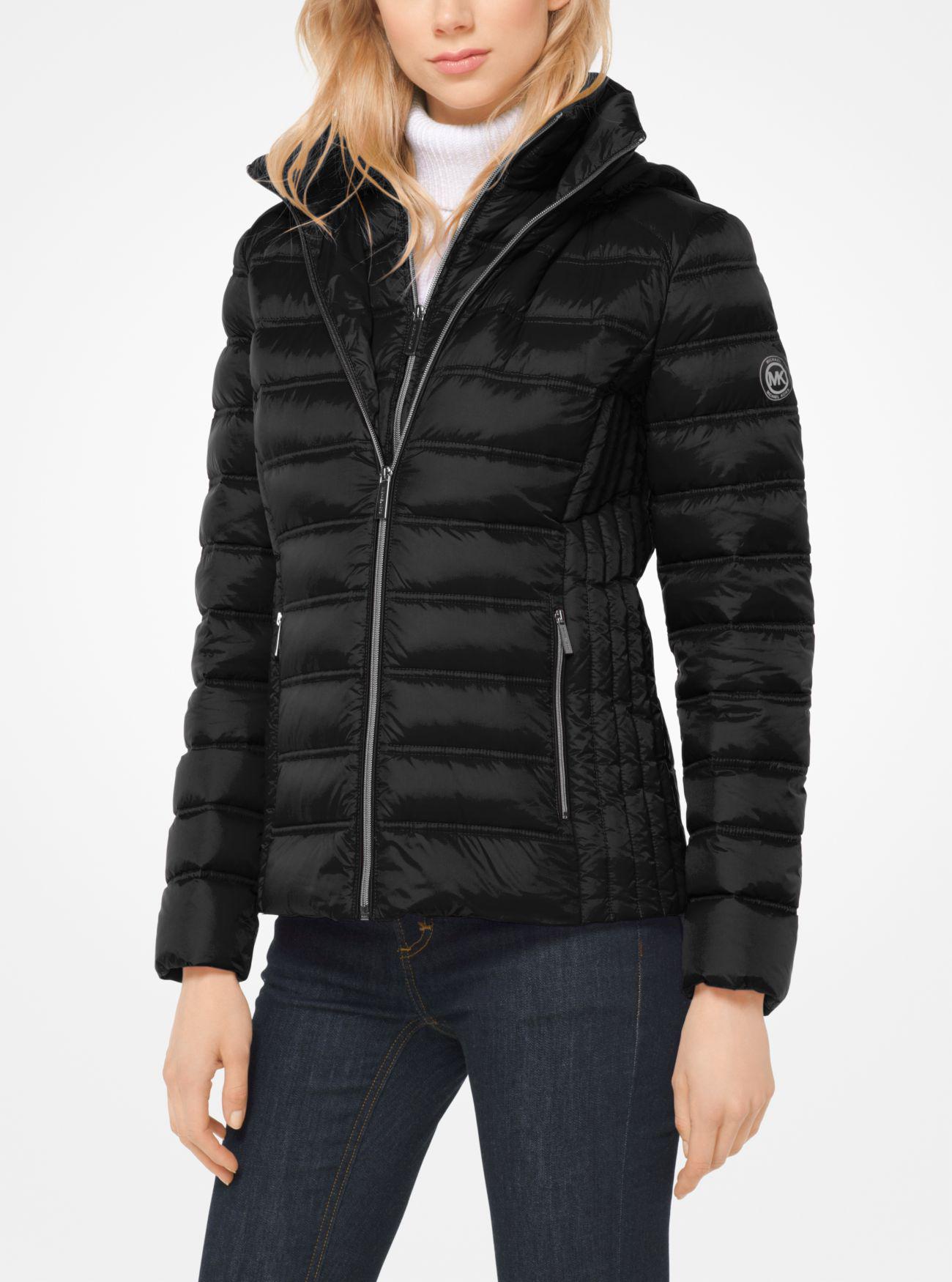 michael kors layered nylon down jacket