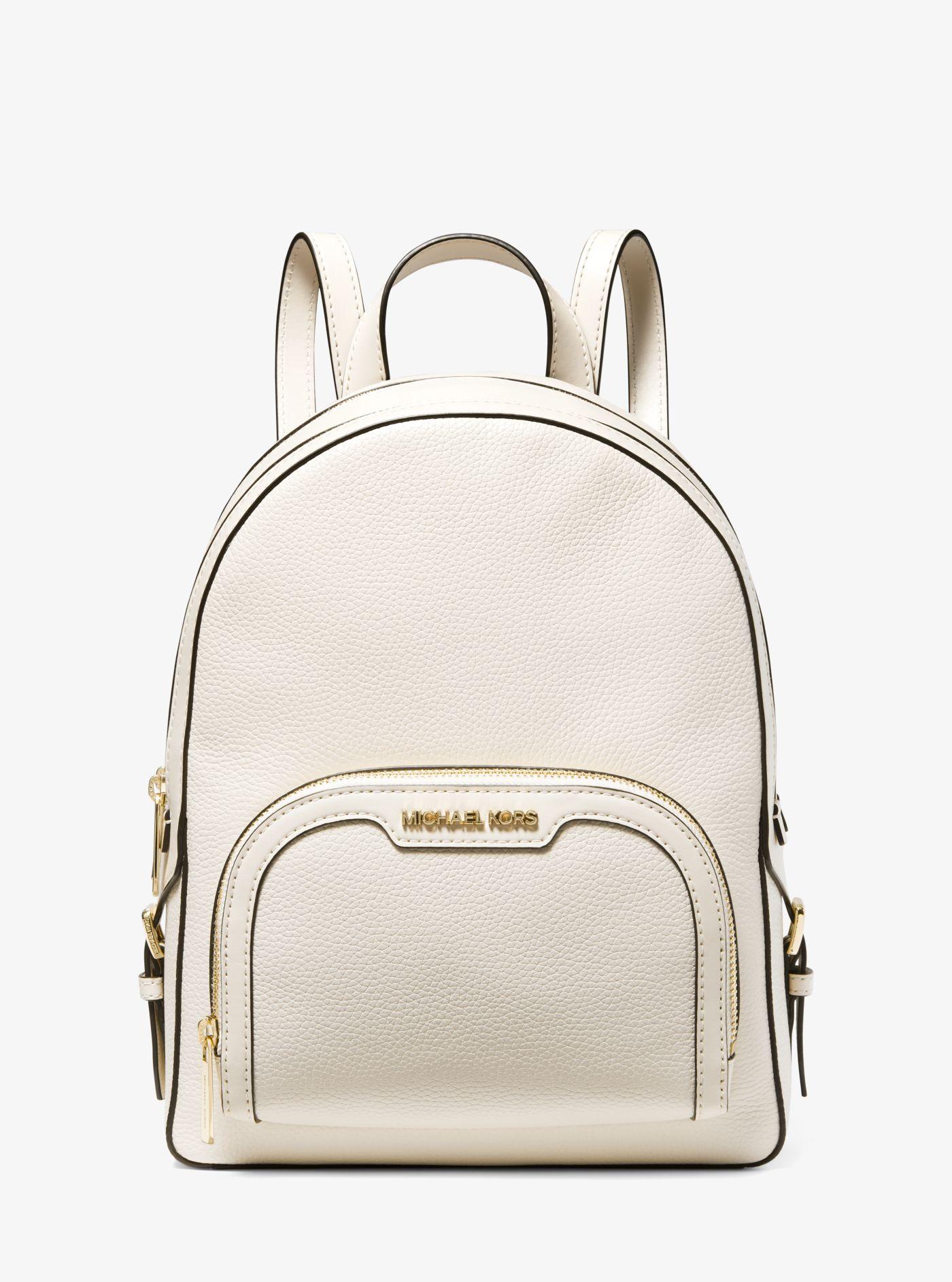 Michael Kors Jaycee Medium Pebbled Leather Backpack in Natural | Lyst