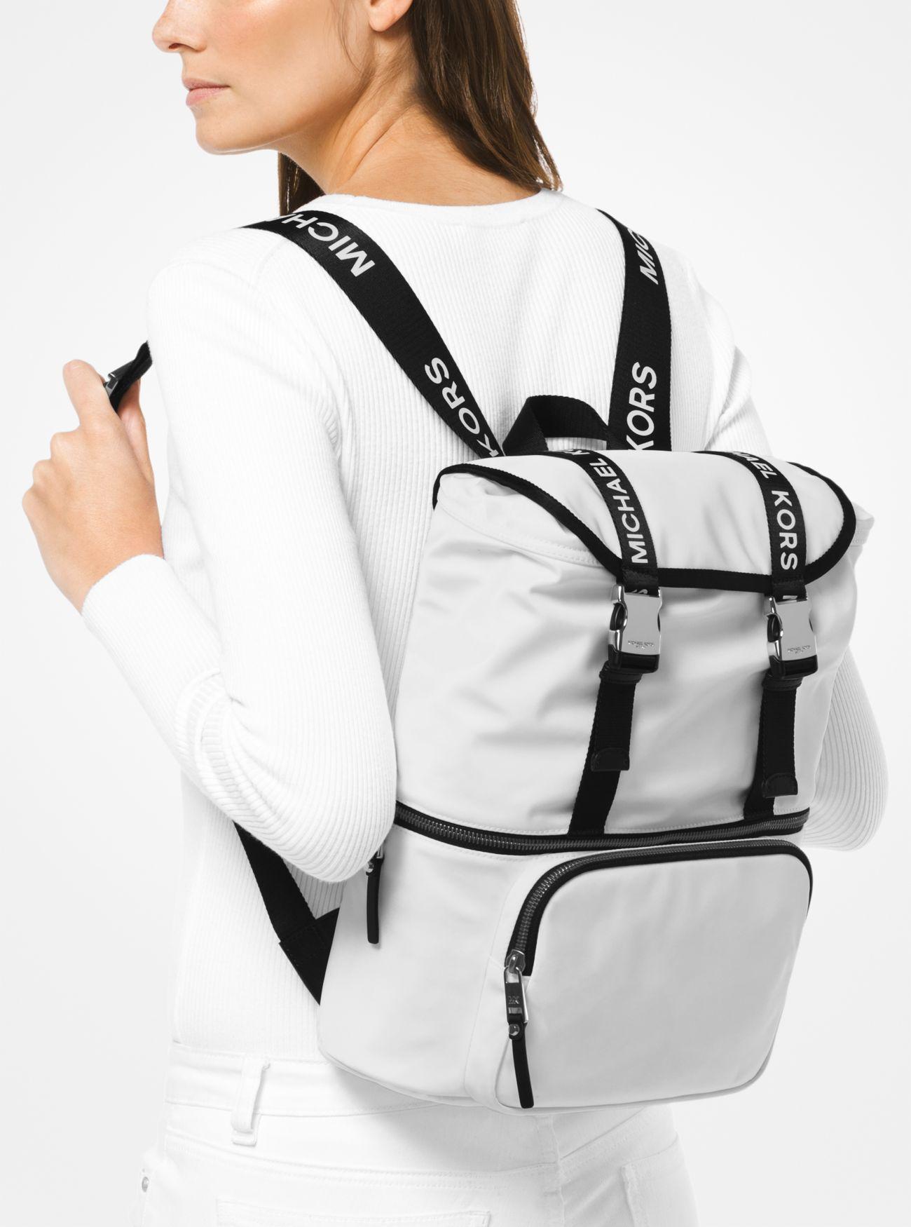 Michael Kors The Michael Large Nylon Backpack in White | Lyst