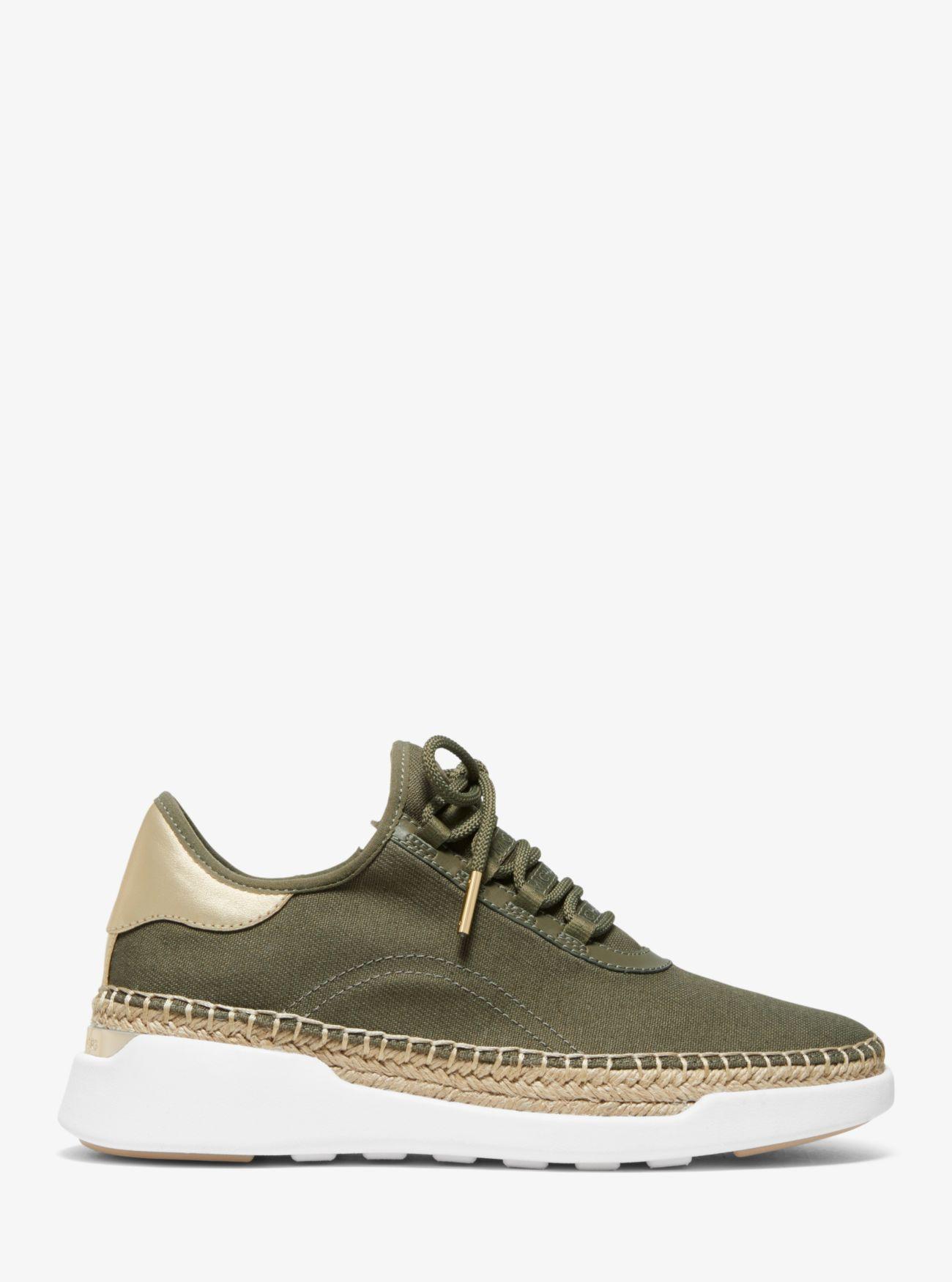 Michael Kors Finch Canvas And Leather Lace-up Sneaker in Olive (Green) -  Lyst