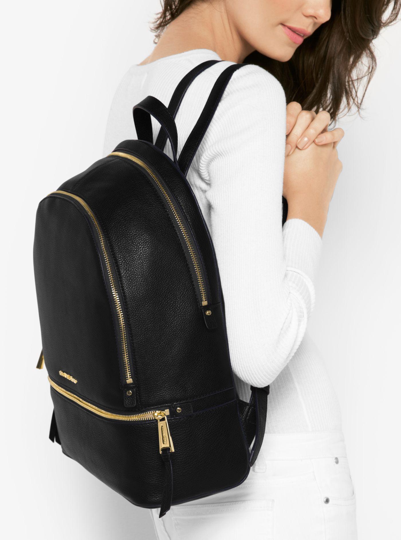 michael kors rhea pebble leather backpack