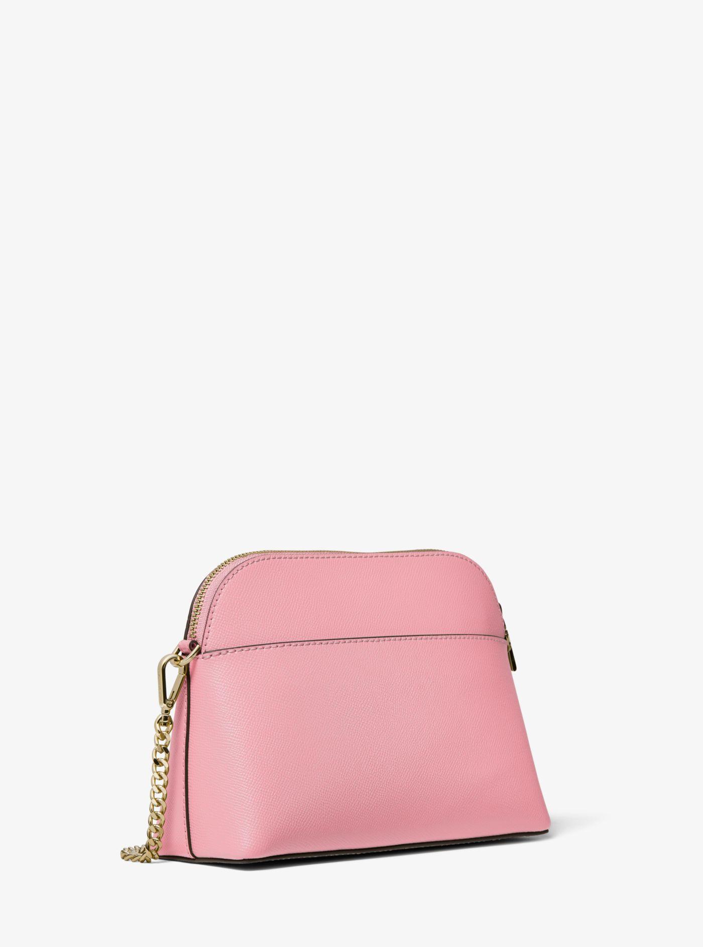 Michael Kors Large Crossgrain Leather Dome Crossbody Bag in Carnation  (Pink) | Lyst
